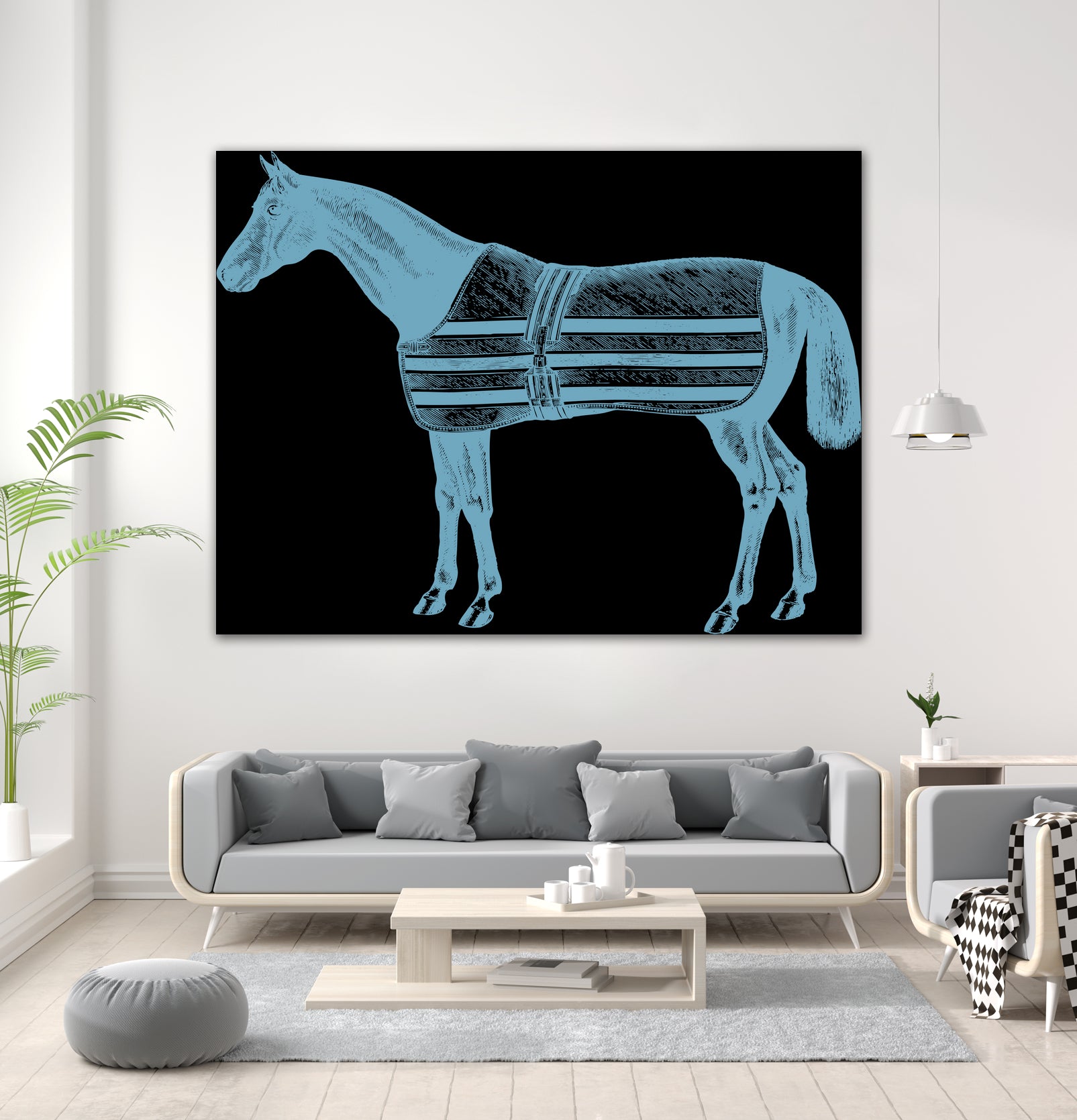 HORSE LT BLUE by Thomas Fernez on GIANT ART - blue digital drawing