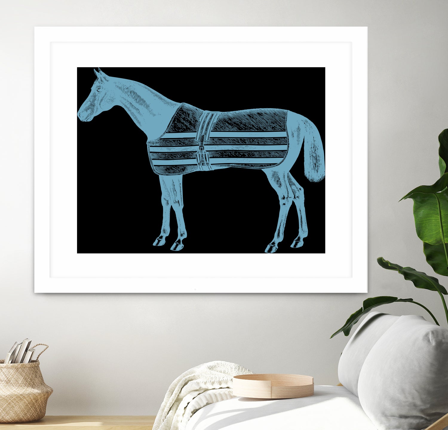 HORSE LT BLUE by Thomas Fernez on GIANT ART - blue digital drawing