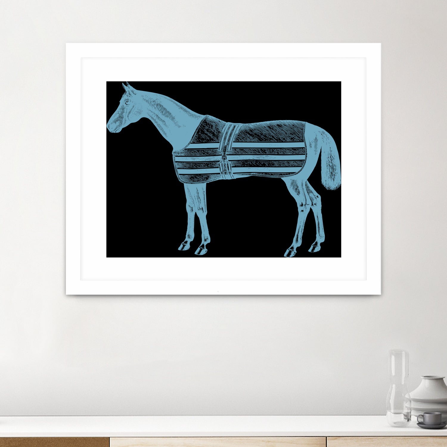 HORSE LT BLUE by Thomas Fernez on GIANT ART - blue digital drawing