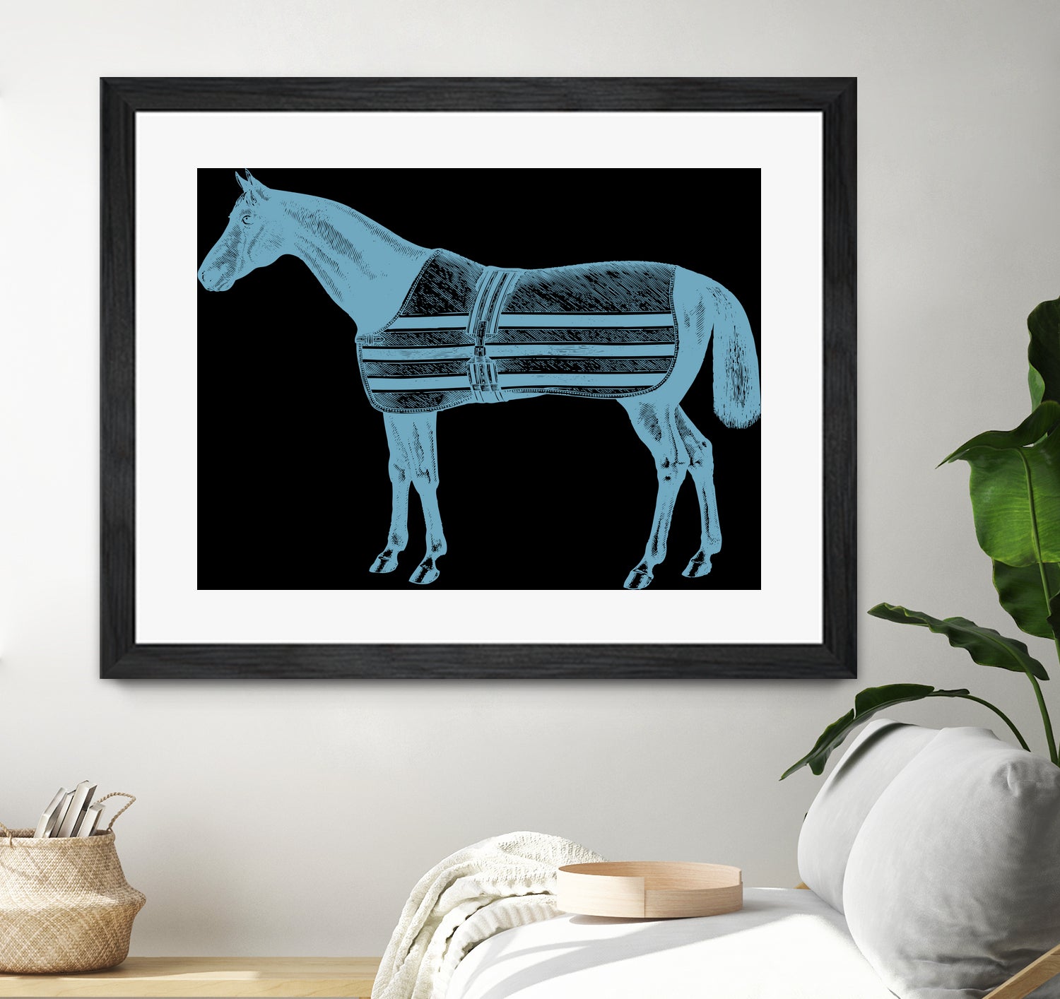 HORSE LT BLUE by Thomas Fernez on GIANT ART - blue digital drawing