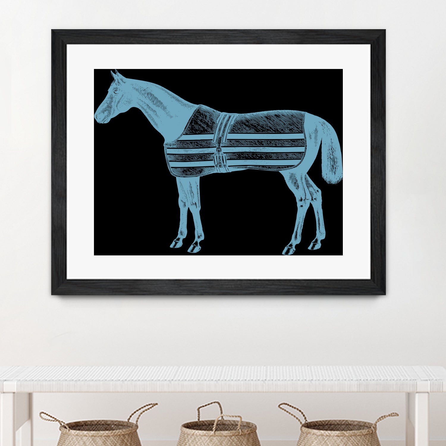 HORSE LT BLUE by Thomas Fernez on GIANT ART - blue digital drawing