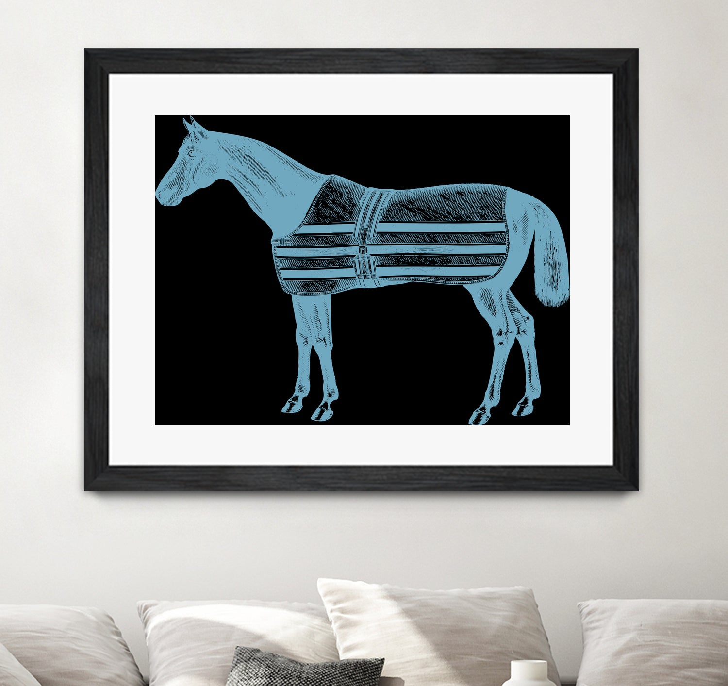 HORSE LT BLUE by Thomas Fernez on GIANT ART - blue digital drawing