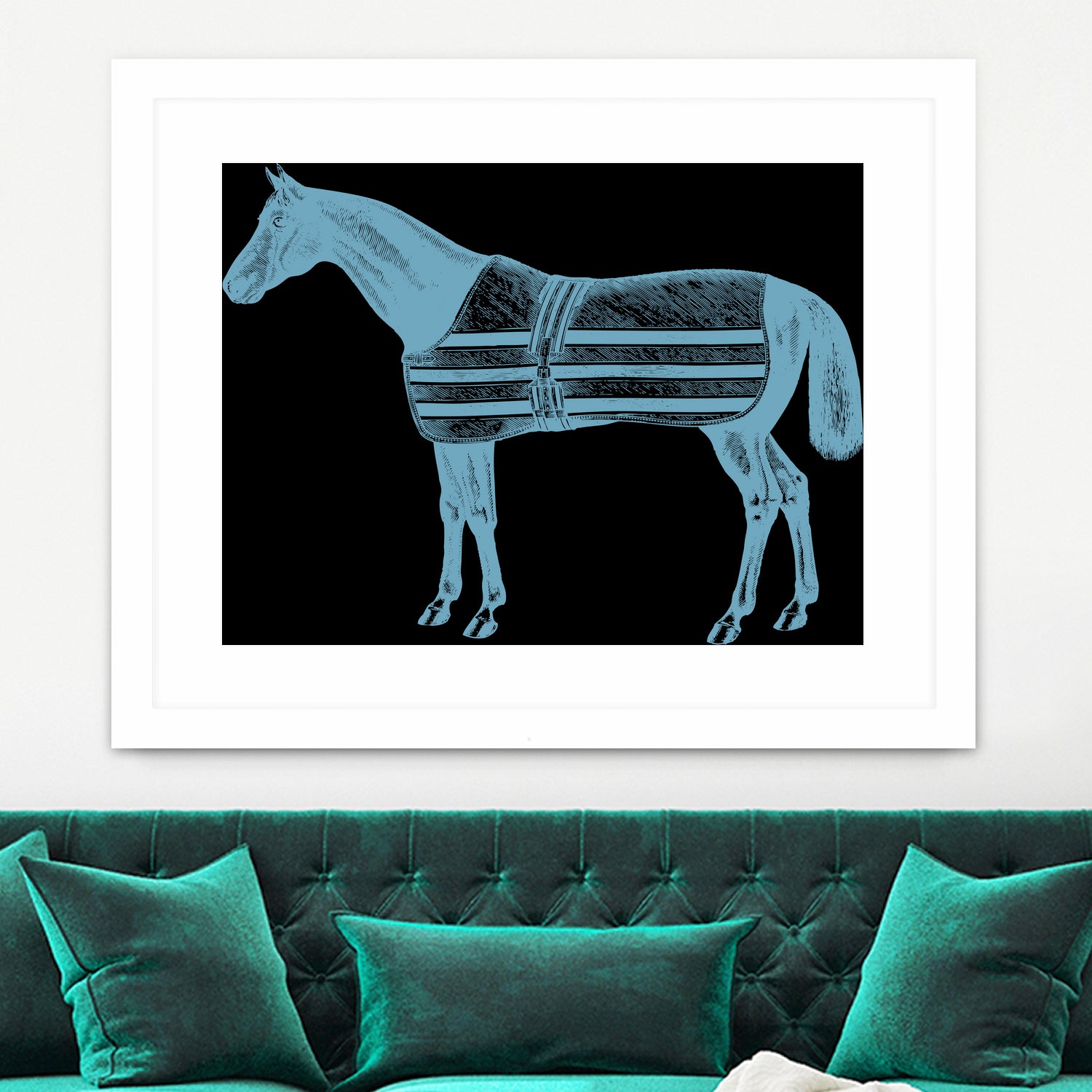 HORSE LT BLUE by Thomas Fernez on GIANT ART - blue digital drawing