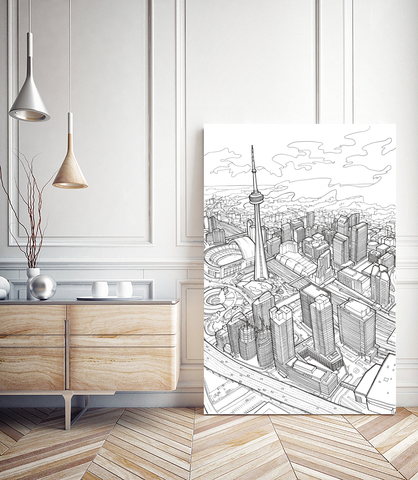 Toronto 2/3 by Anne Ma on GIANT ART - black mixed media