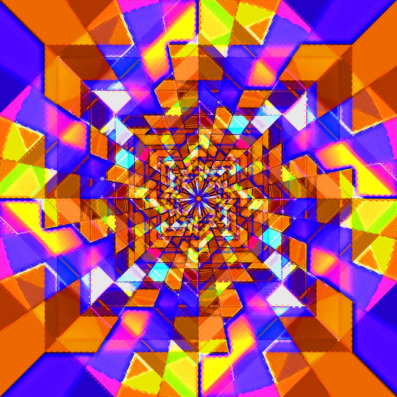 Spiral Squares by Pete Smith on GIANT ART - fuchsia digital painting