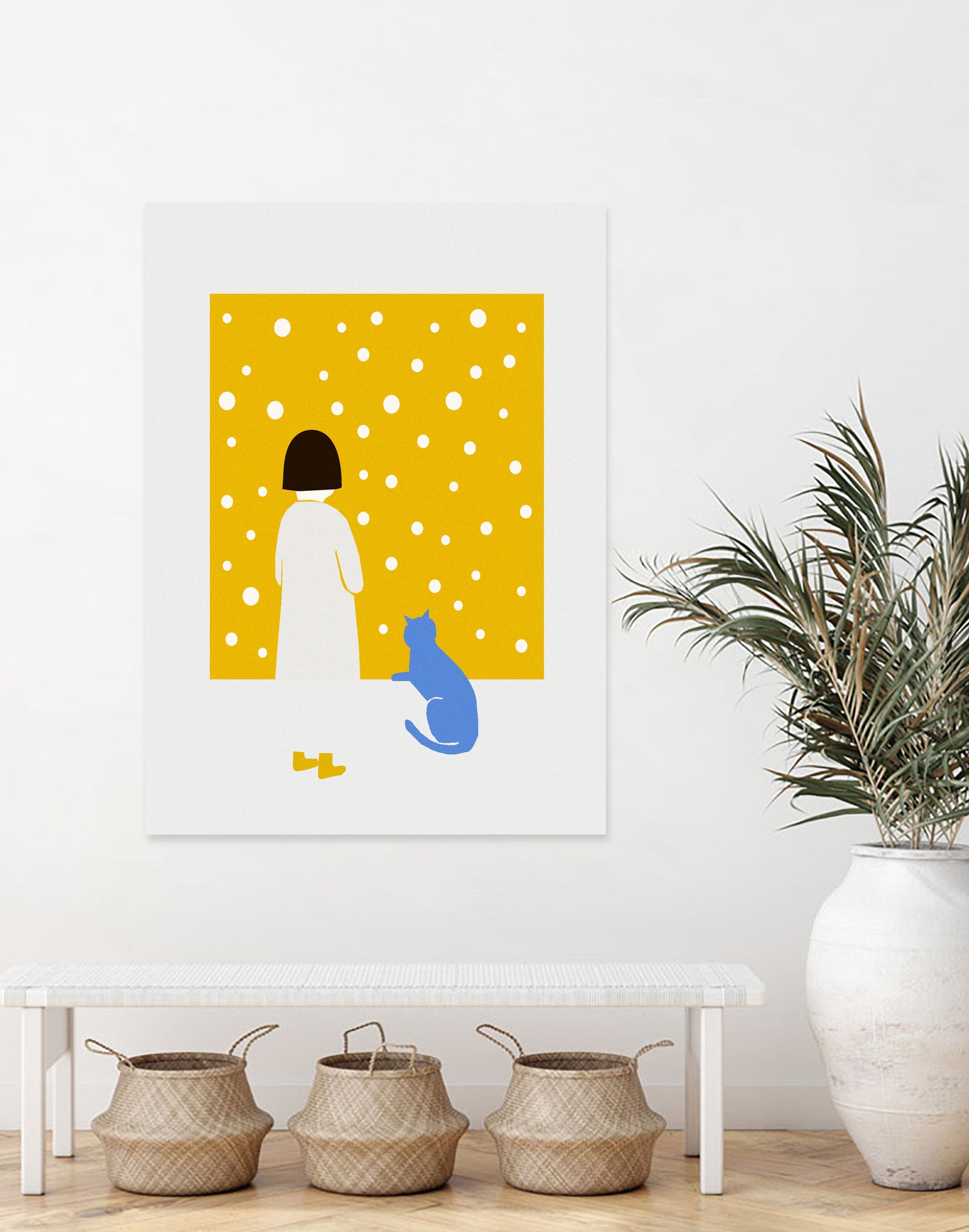 YELLOW WALL by MUHAMMED ENES YILMAZ on GIANT ART - yellow digital painting