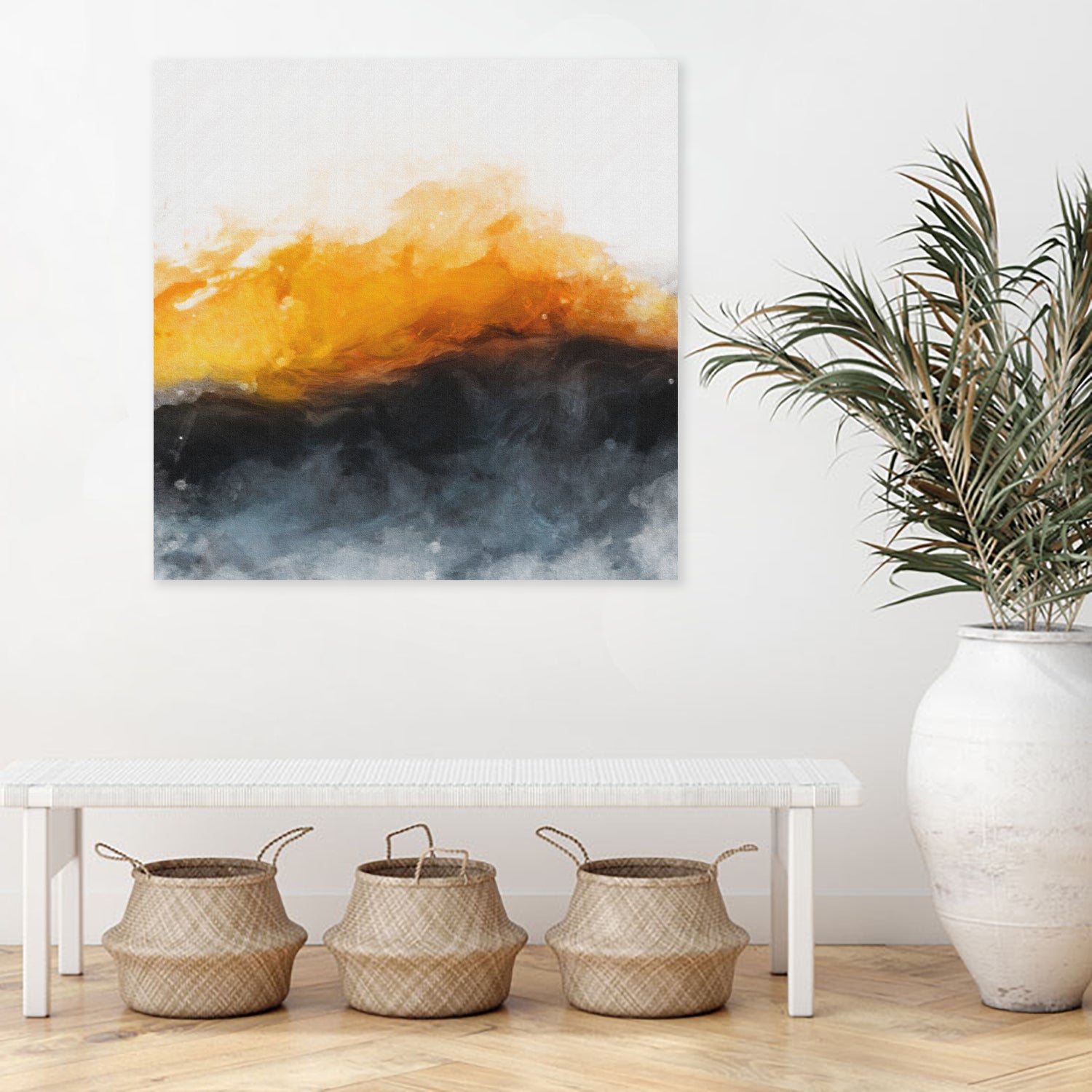 The abstraction is black and yellow. by Ievgeniia Bidiuk on GIANT ART - yellow 3d art