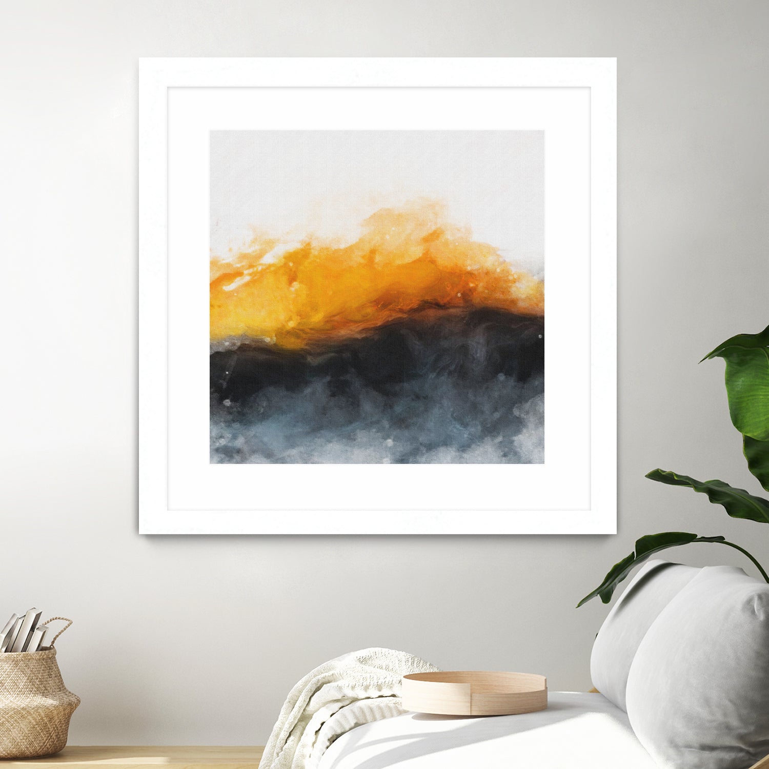 The abstraction is black and yellow. by Ievgeniia Bidiuk on GIANT ART - yellow 3d art