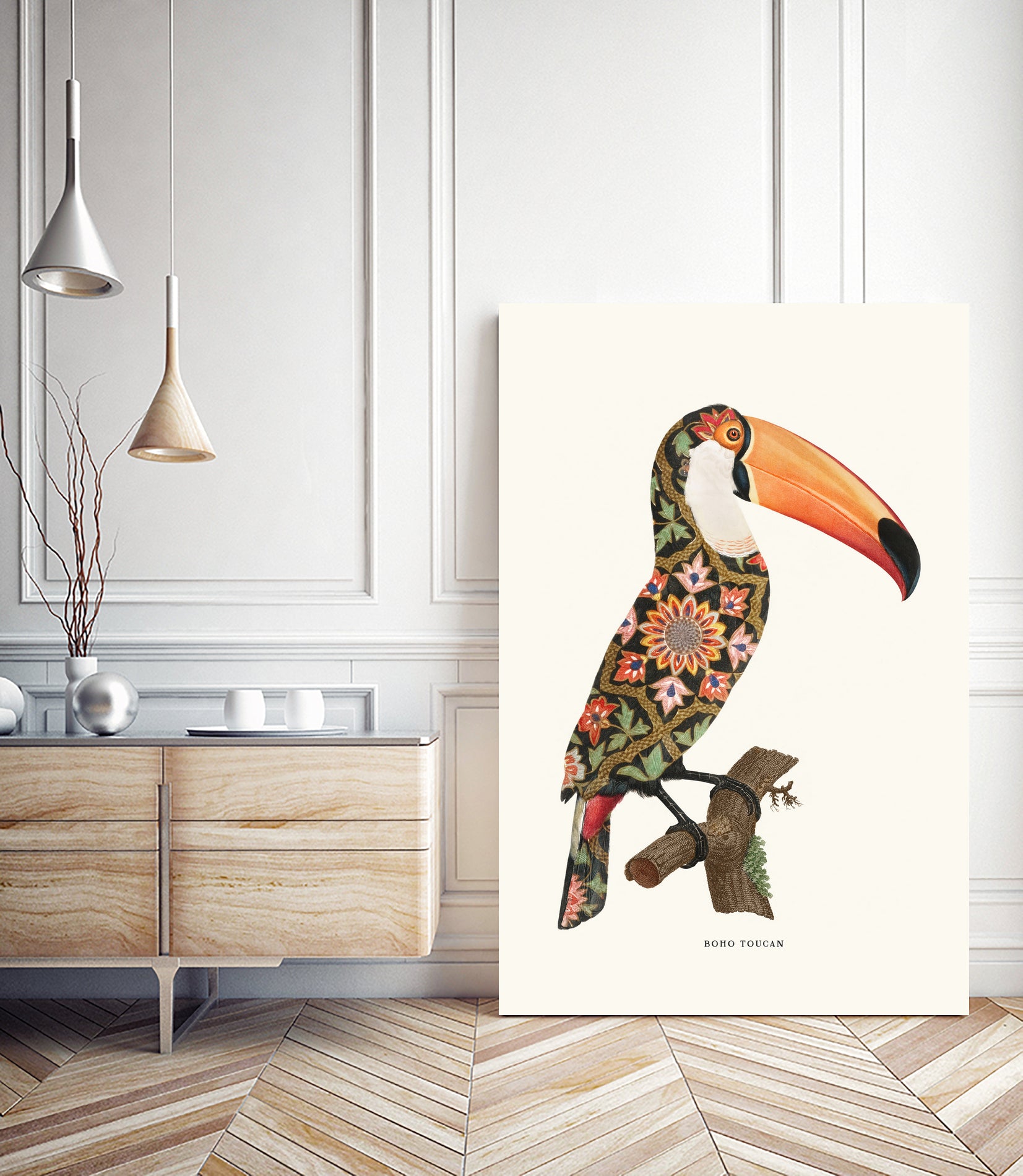 Boho Toucan by Jonas Loose on GIANT ART - orange digital drawing