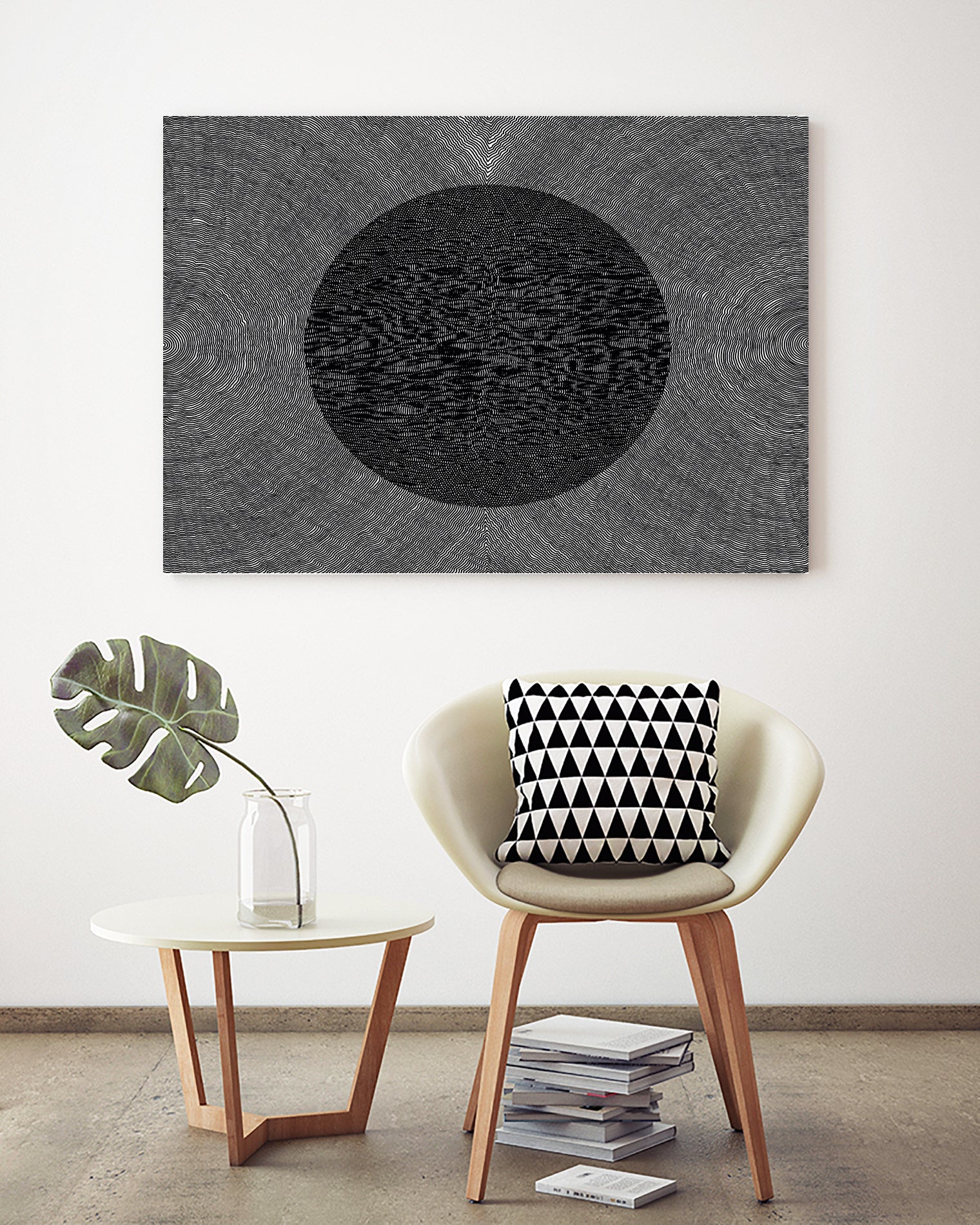 Constructive Interference Pattern by Victor Fitzsimons on GIANT ART - black digital drawing