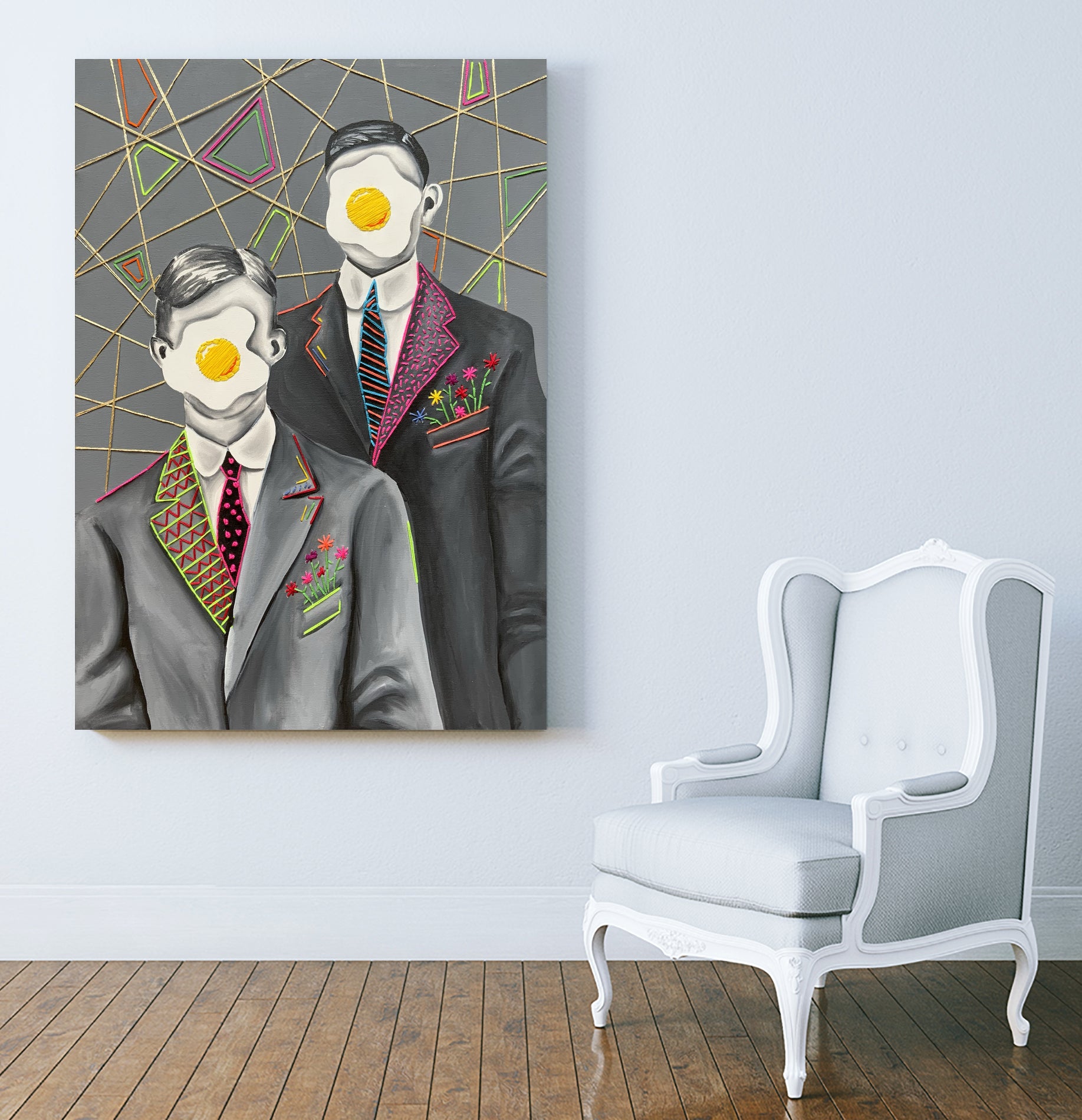 Sunny side up by eugenia retana on GIANT ART - gray mixed media