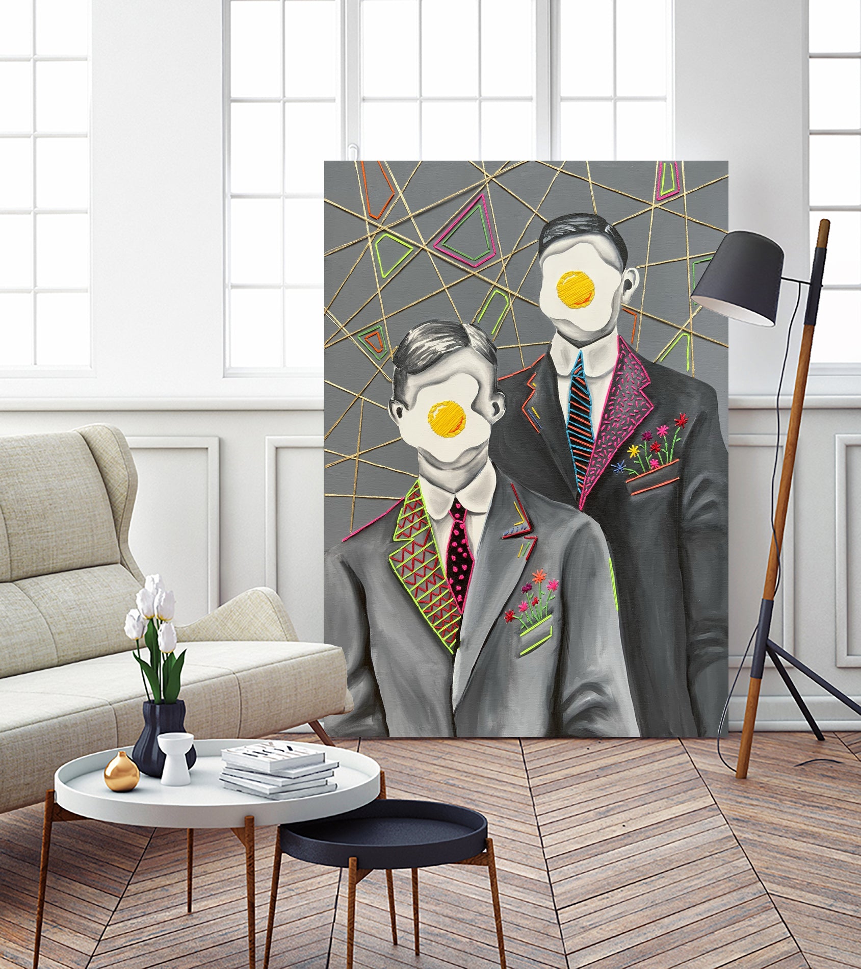 Sunny side up by eugenia retana on GIANT ART - gray mixed media