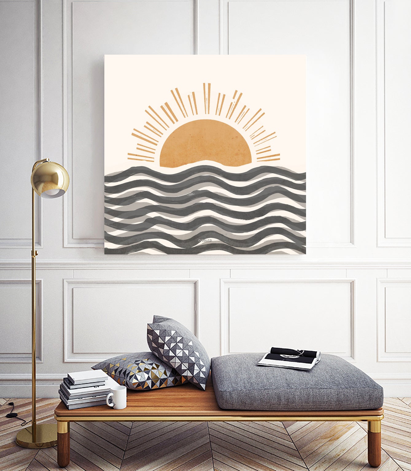 Waft Sun-Grey by Chrysafia Vogiatzi on GIANT ART - gray digital painting