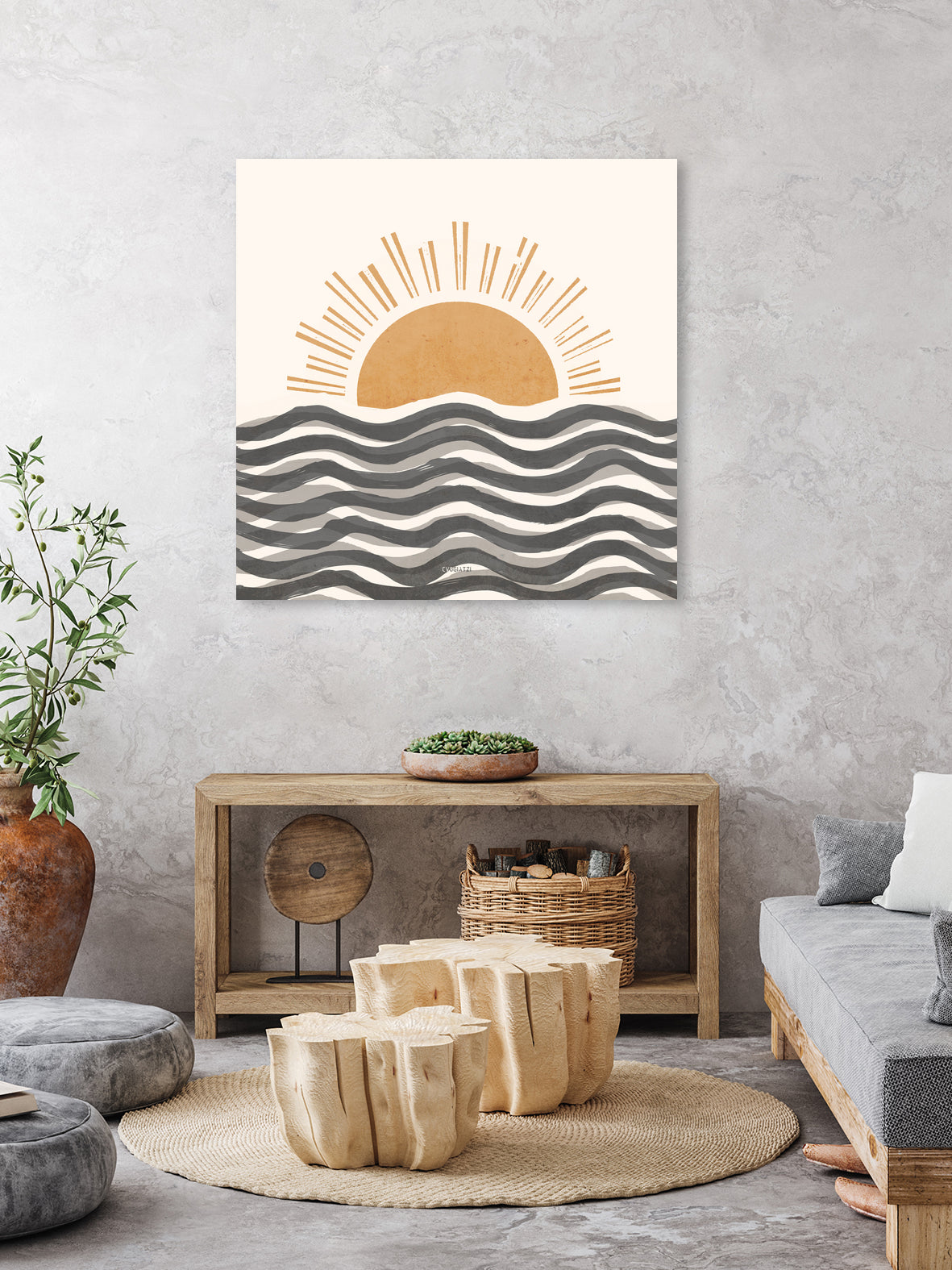 Waft Sun-Grey by Chrysafia Vogiatzi on GIANT ART - gray digital painting