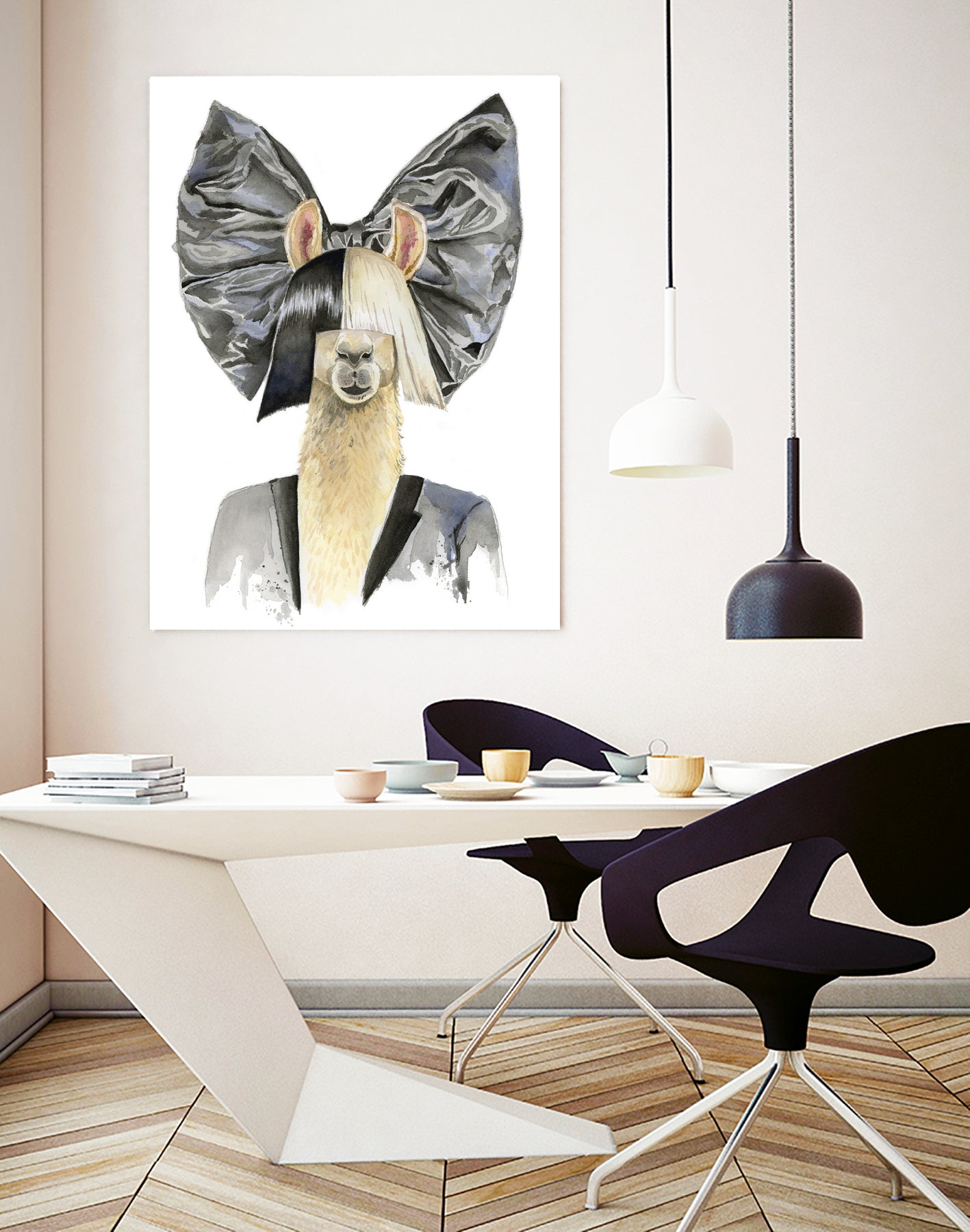 Llama Sia by Heather Perry on GIANT ART - black mixed media
