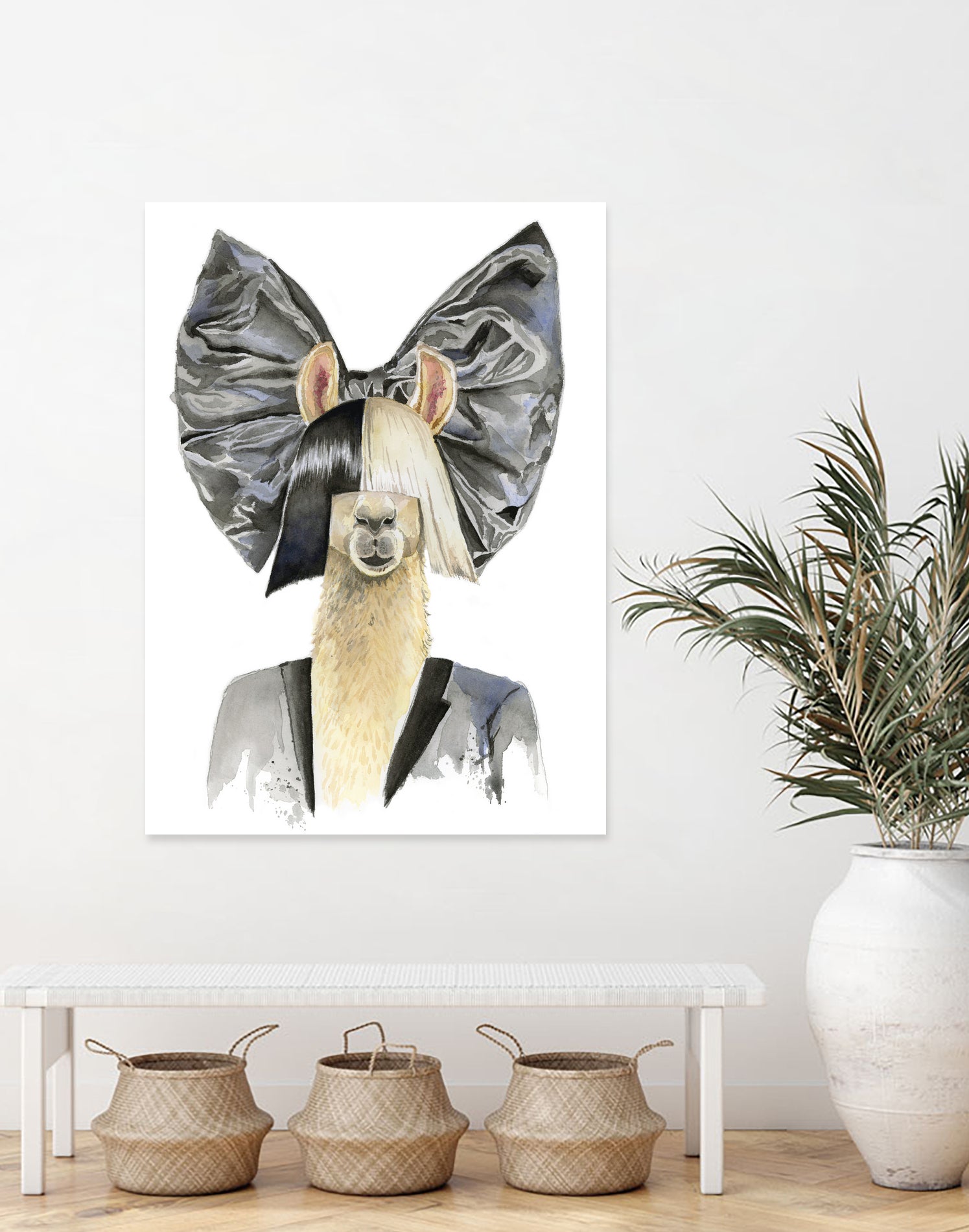 Llama Sia by Heather Perry on GIANT ART - black mixed media