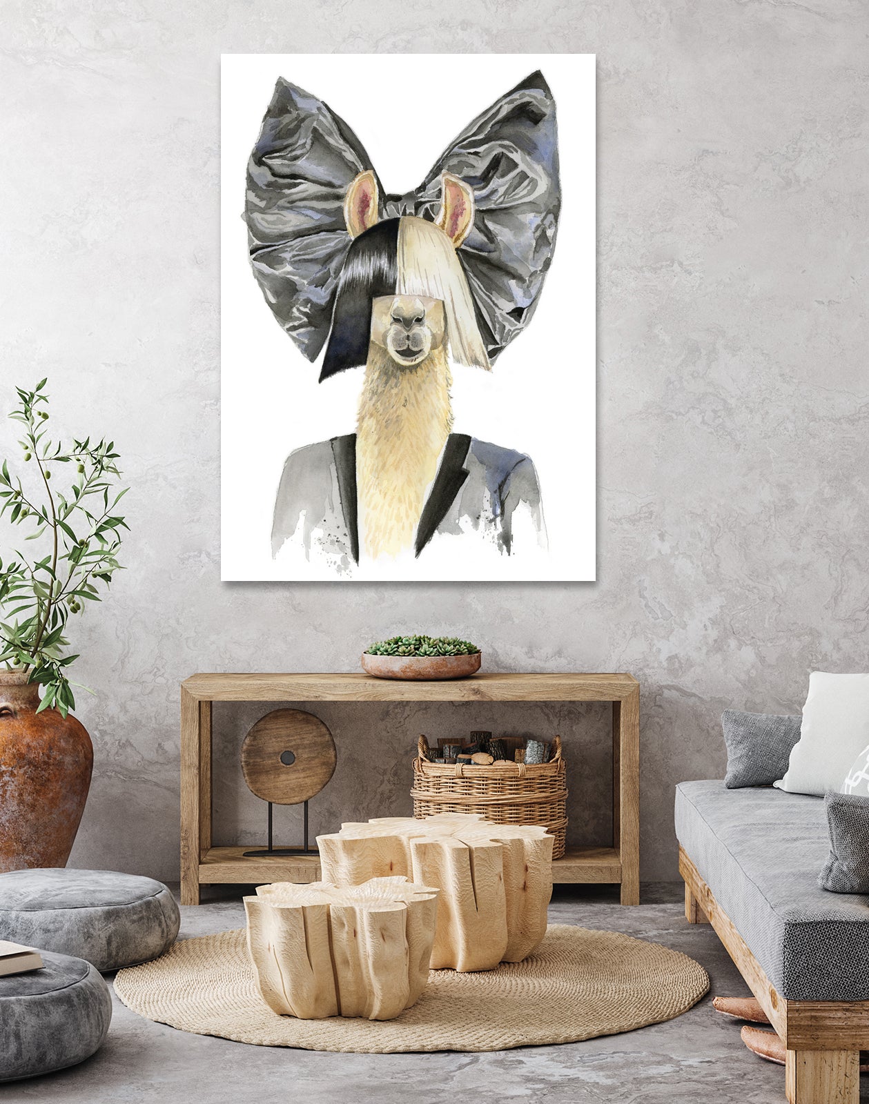 Llama Sia by Heather Perry on GIANT ART - black mixed media