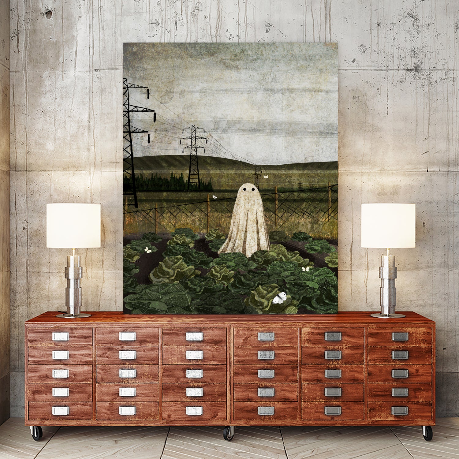 There's A Ghost In The Cabbage Patch Again... by Katherine Blower on GIANT ART - green digital painting