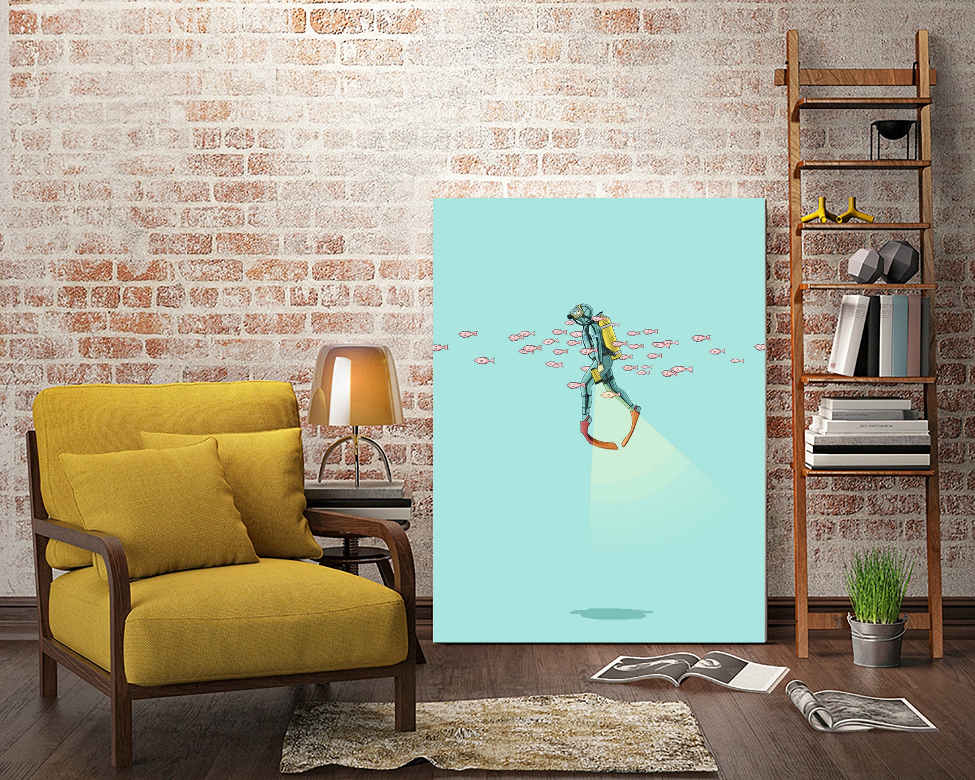 Float - Under the sea by Jason Ratliff on GIANT ART - blue digital painting