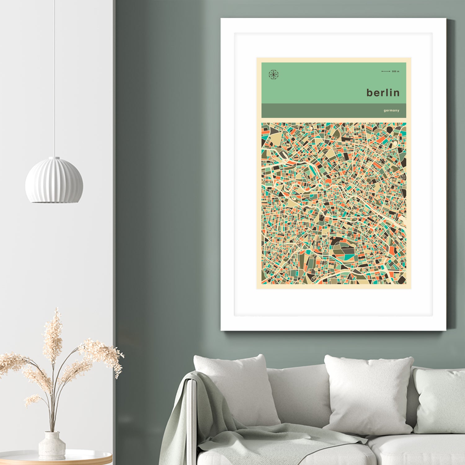 Berlin Map by Jazzberry Blue on GIANT ART - pink vector illustration