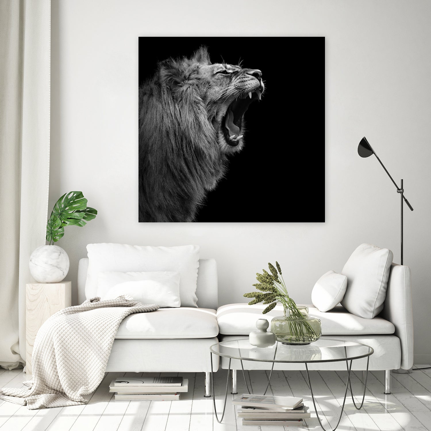 Lion in black and white by Lukas Holas on GIANT ART - black photo manipulation