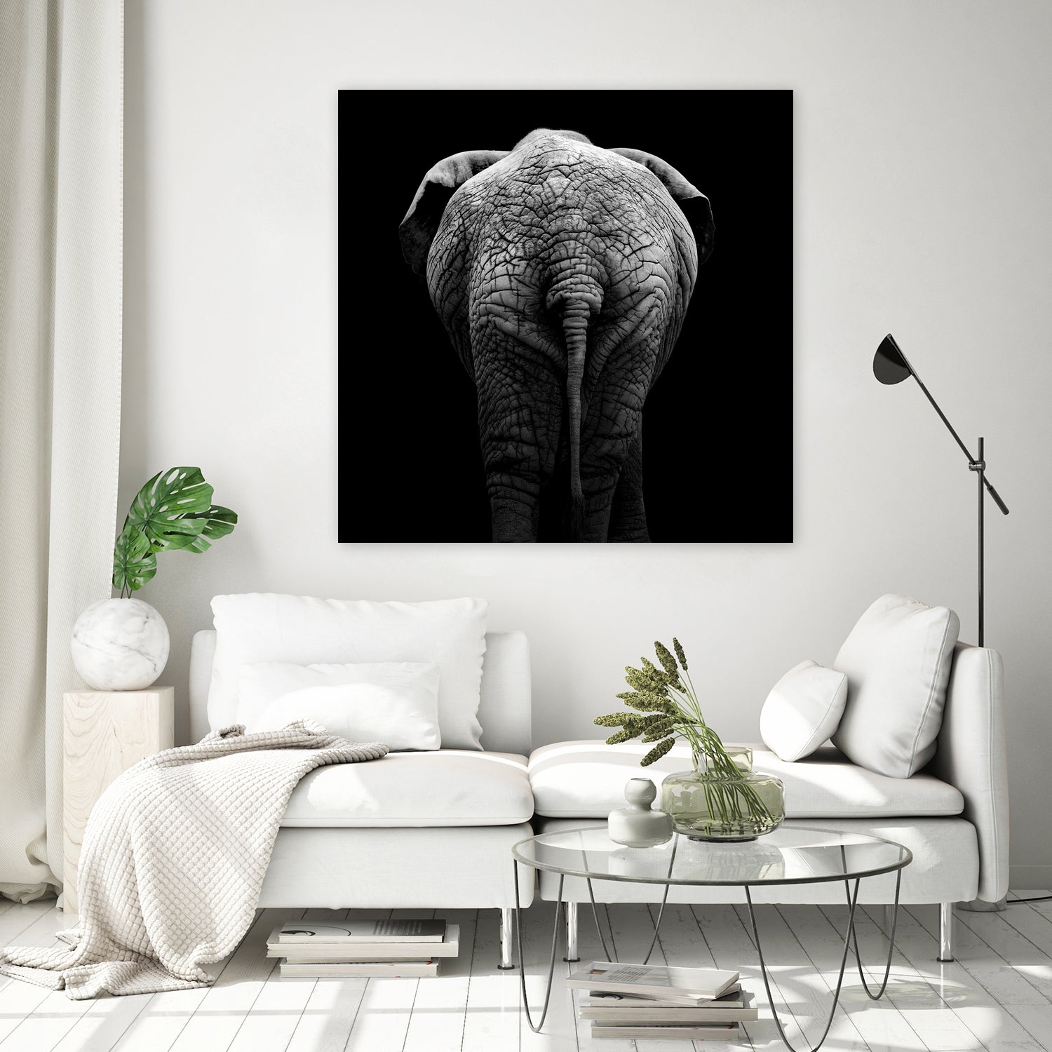 Elephant In Black And White by Lukas Holas on GIANT ART - black photo manipulation