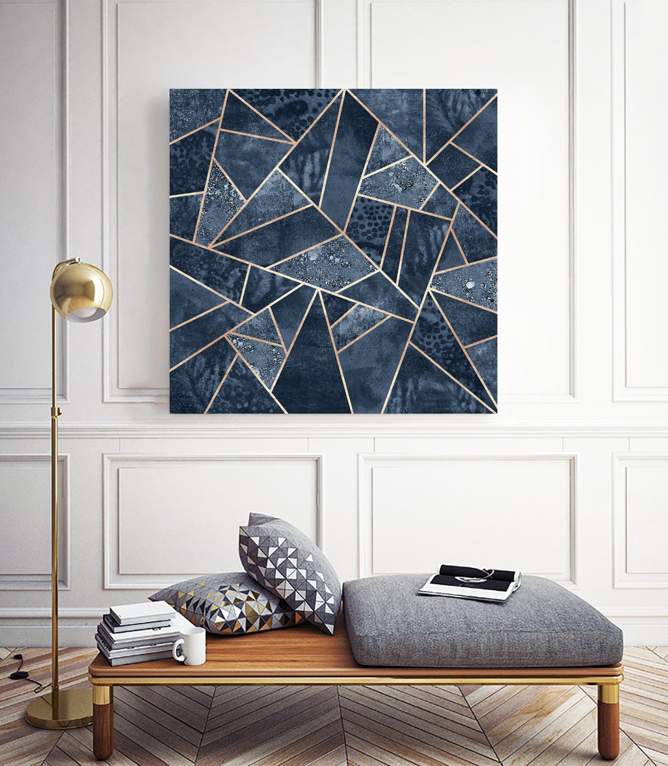 Doft Dark Blue Stone by Elisabeth Fredriksson on GIANT ART - blue digital painting