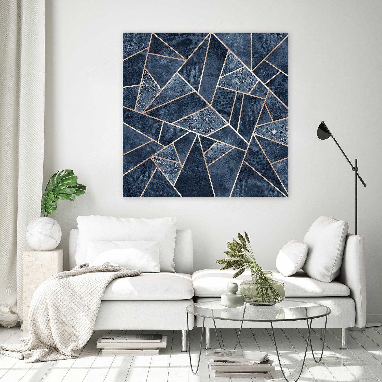 Doft Dark Blue Stone by Elisabeth Fredriksson on GIANT ART - blue digital painting