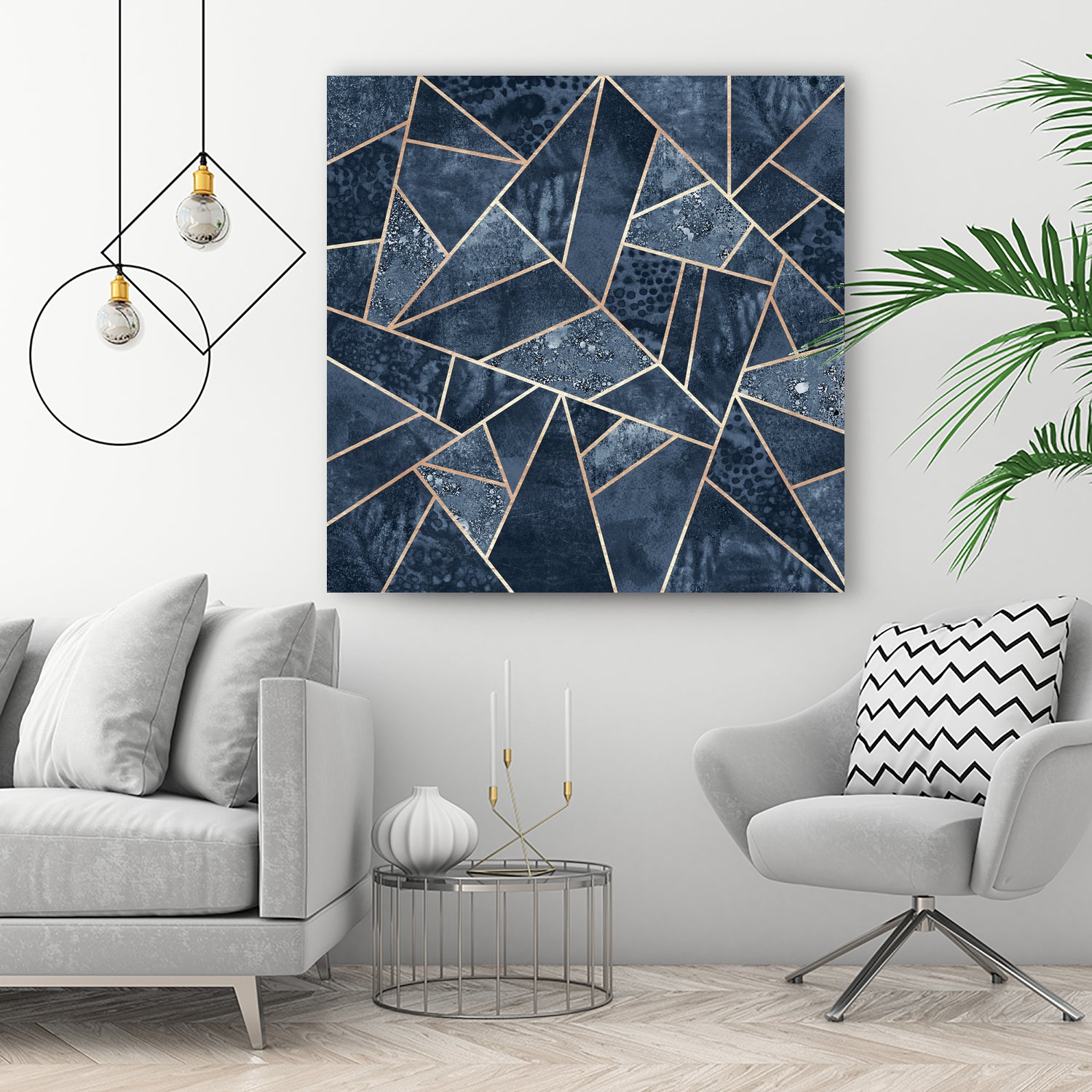 Doft Dark Blue Stone by Elisabeth Fredriksson on GIANT ART - blue digital painting