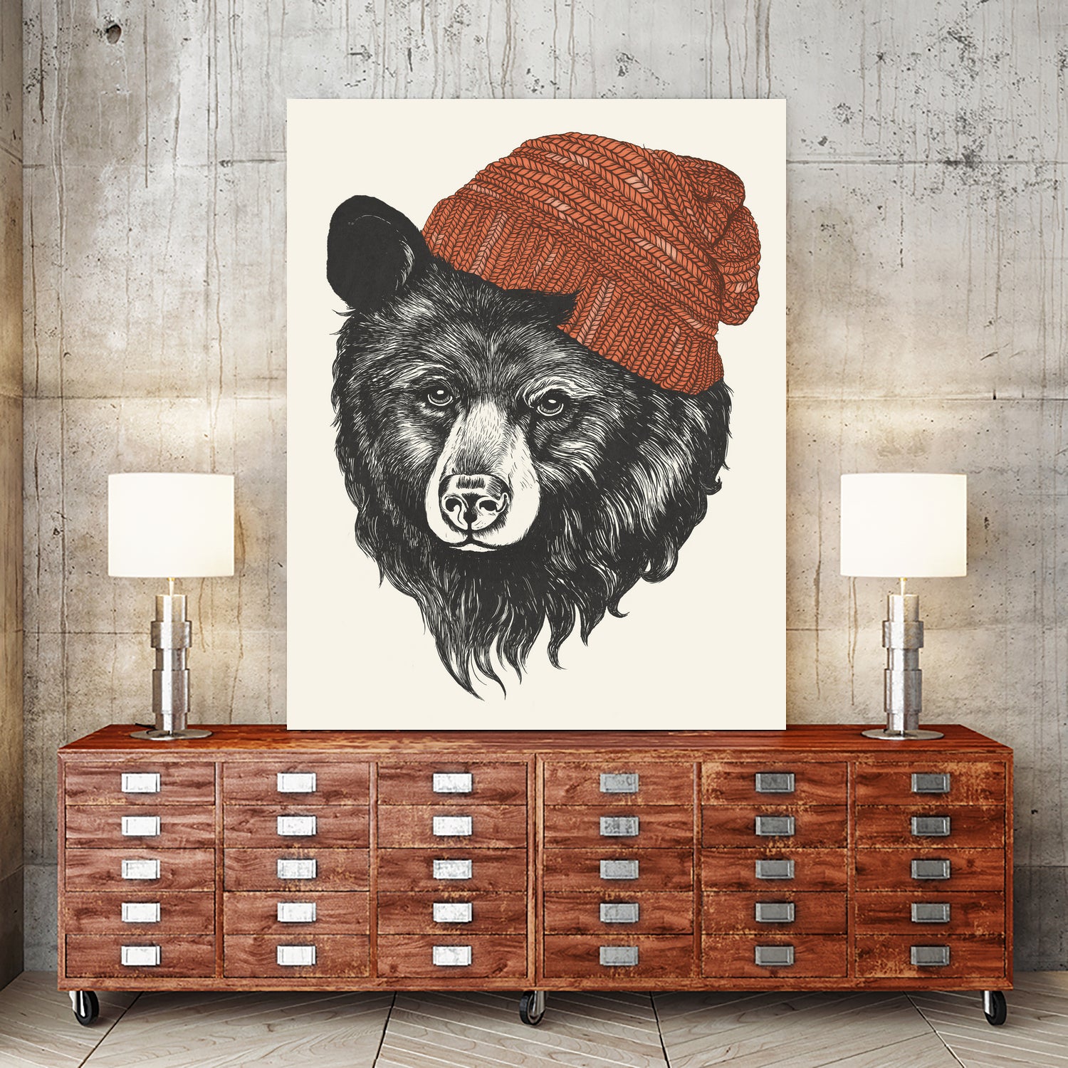Zissou the Bear by Laura Graves on GIANT ART - red digital drawing
