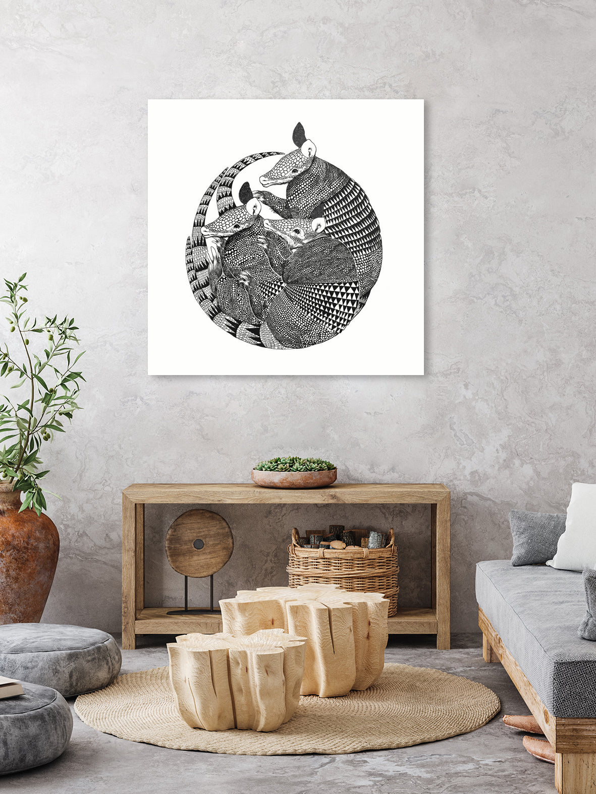 Armadillos by Laura Graves on GIANT ART - black digital painting