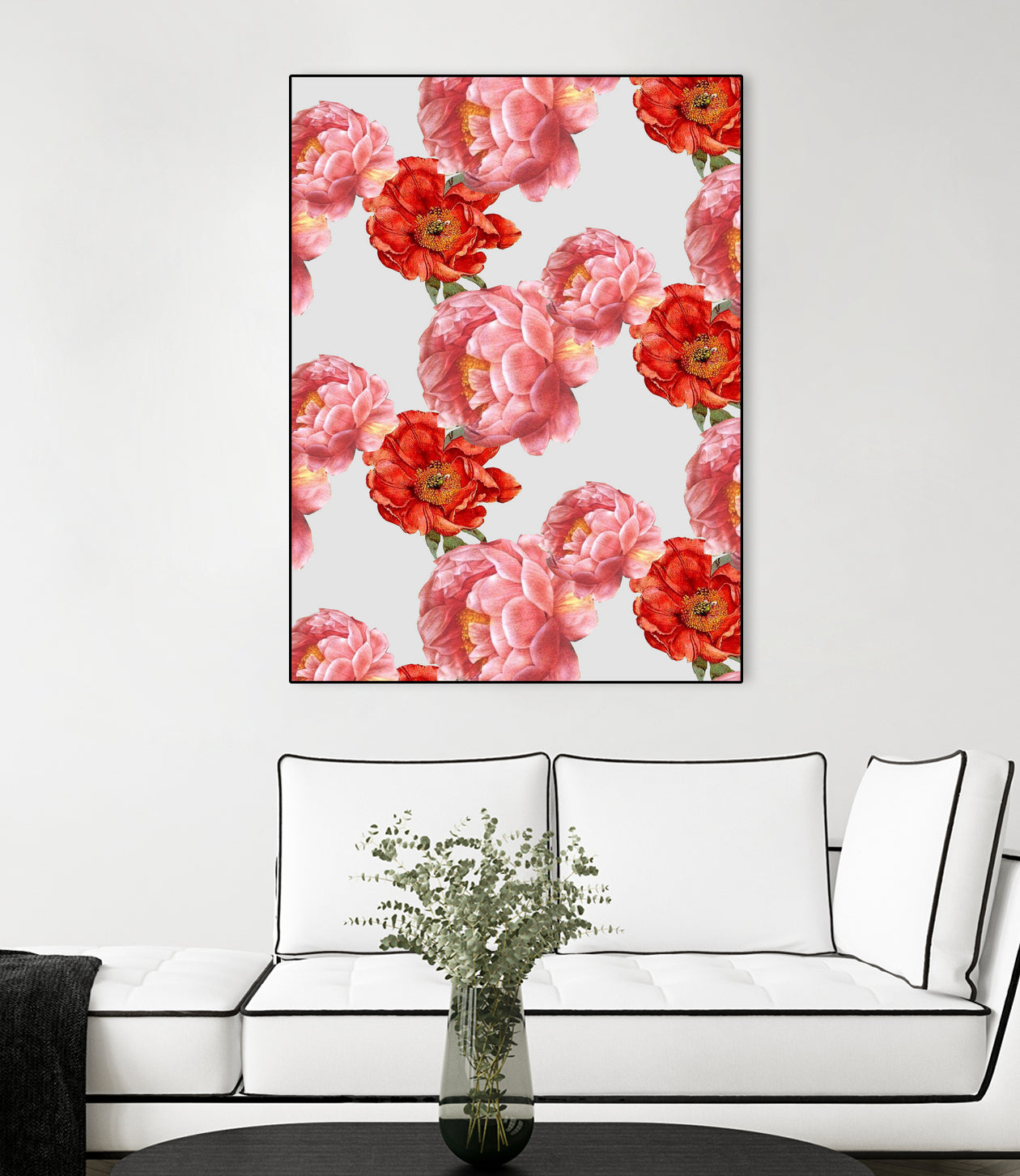 Vintage Floral by laura redburn on GIANT ART - red mixed media