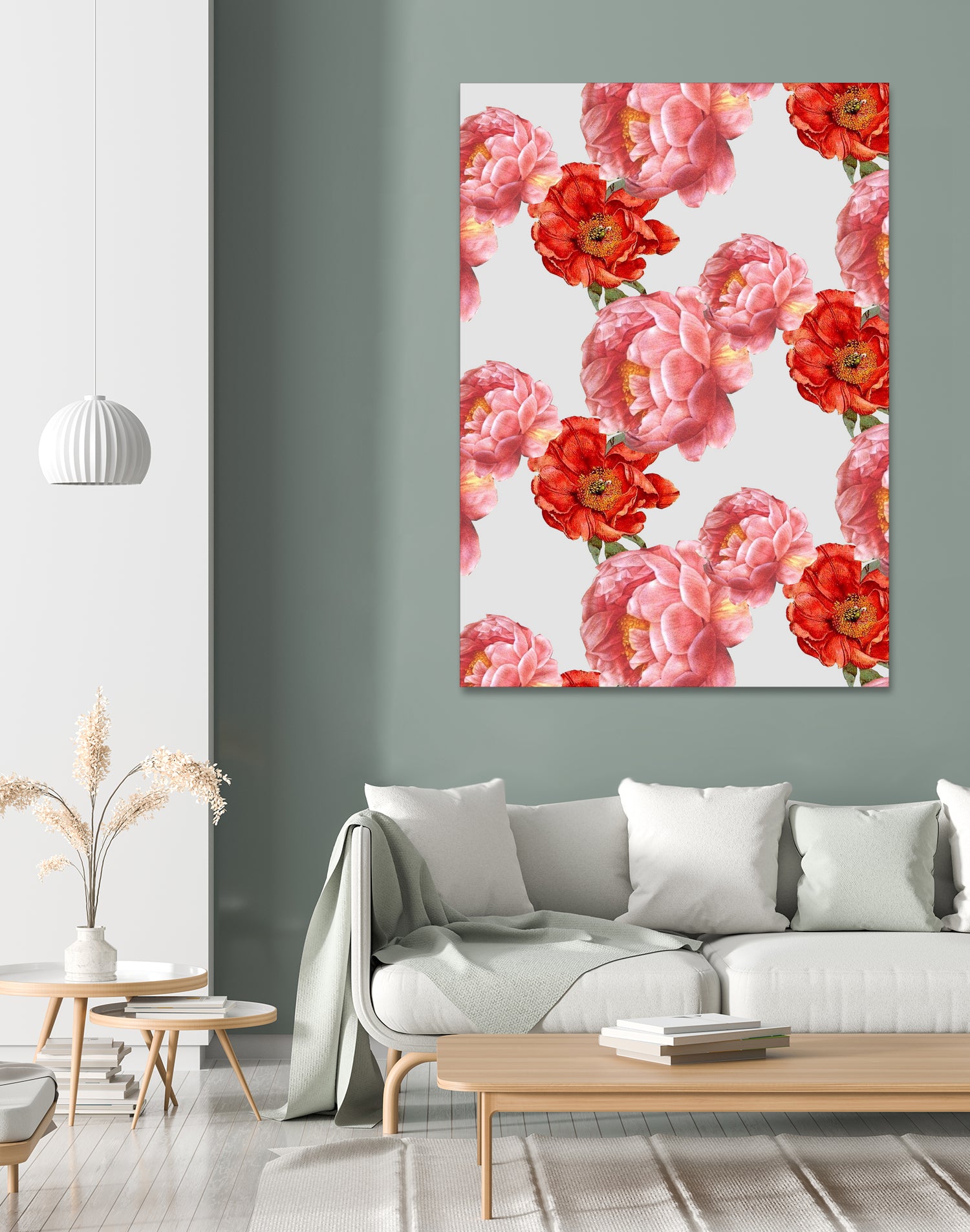 Vintage Floral by laura redburn on GIANT ART - red mixed media