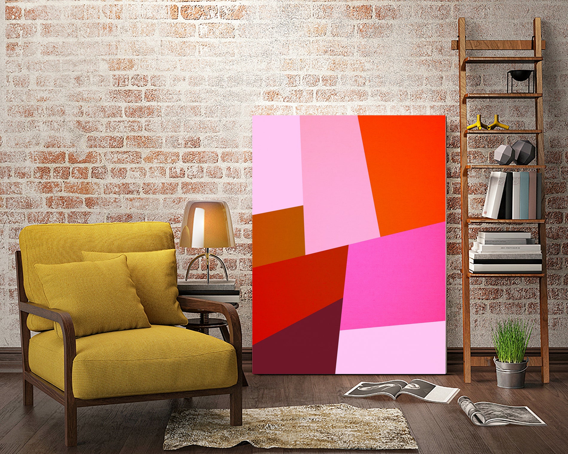 From Summer to Fall - Geometry Nº2 by Dominique Van Roey on GIANT ART - pink mixed media