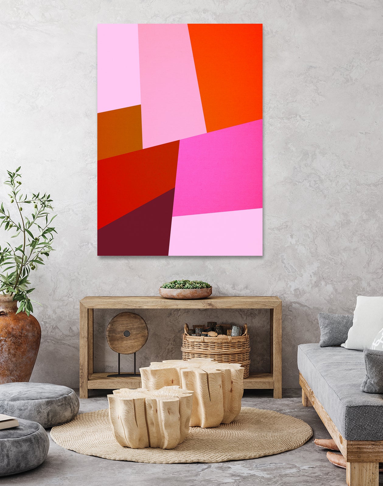 From Summer to Fall - Geometry Nº2 by Dominique Van Roey on GIANT ART - pink mixed media