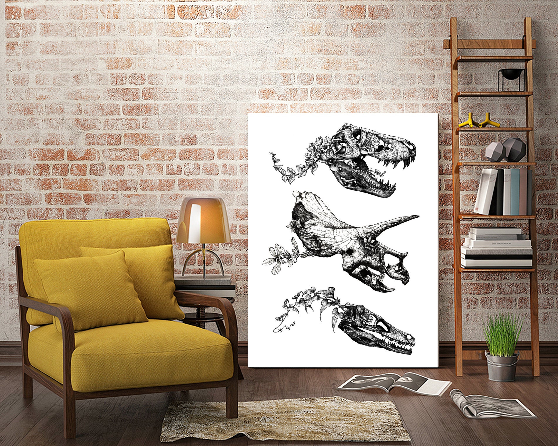 Jurassic Bloom by Nicolas Côme on GIANT ART - black photo illustration