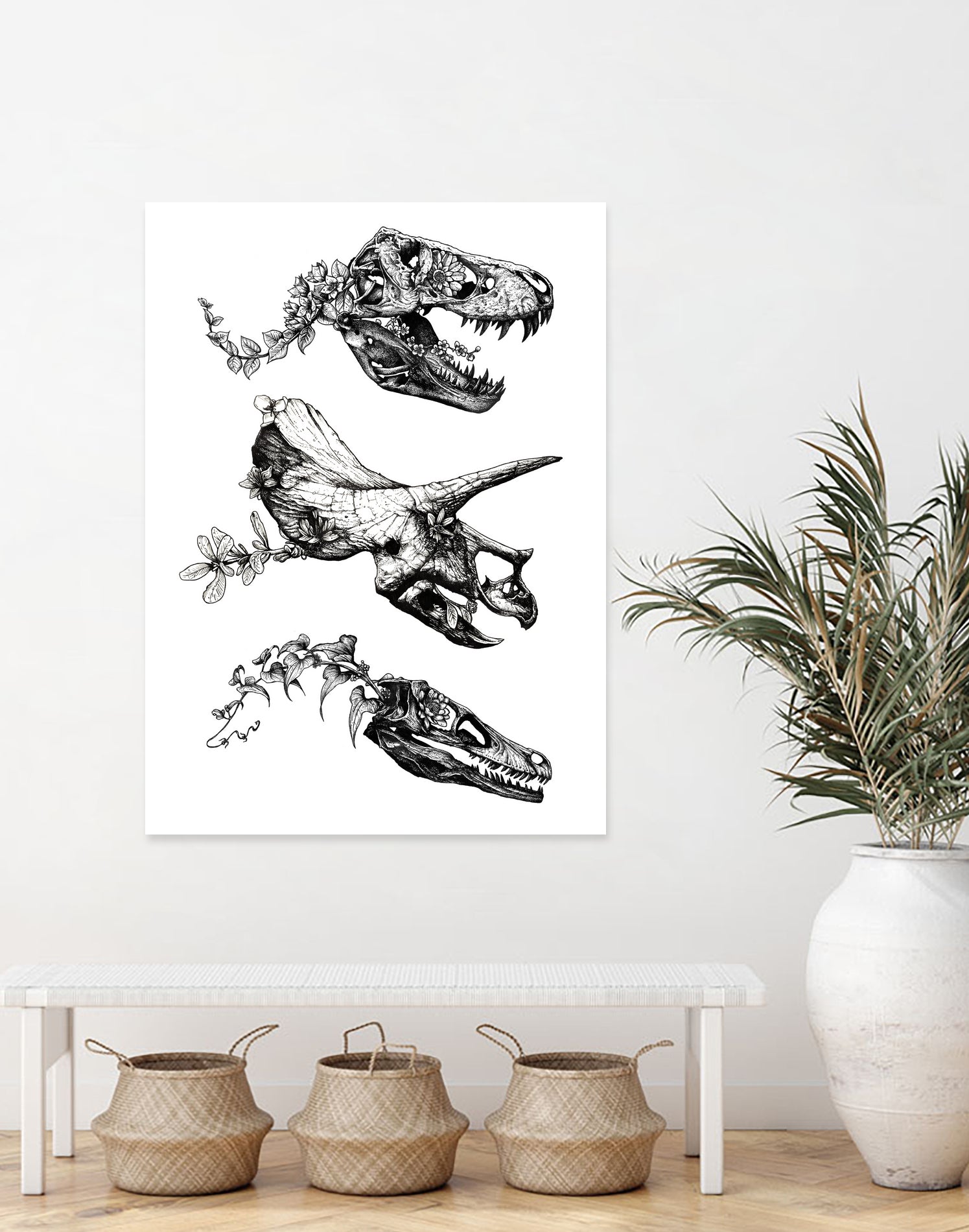 Jurassic Bloom by Nicolas Côme on GIANT ART - black photo illustration