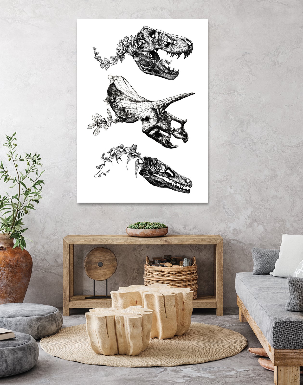 Jurassic Bloom by Nicolas Côme on GIANT ART - black photo illustration