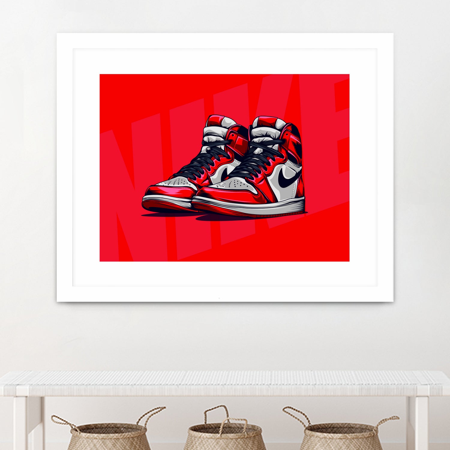 Nike Air jordan 1 by mfr work on GIANT ART - red vector illustration