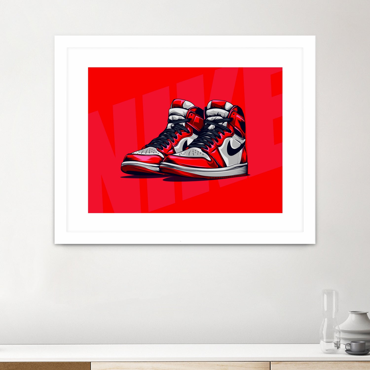 Nike Air jordan 1 by mfr work on GIANT ART - red vector illustration