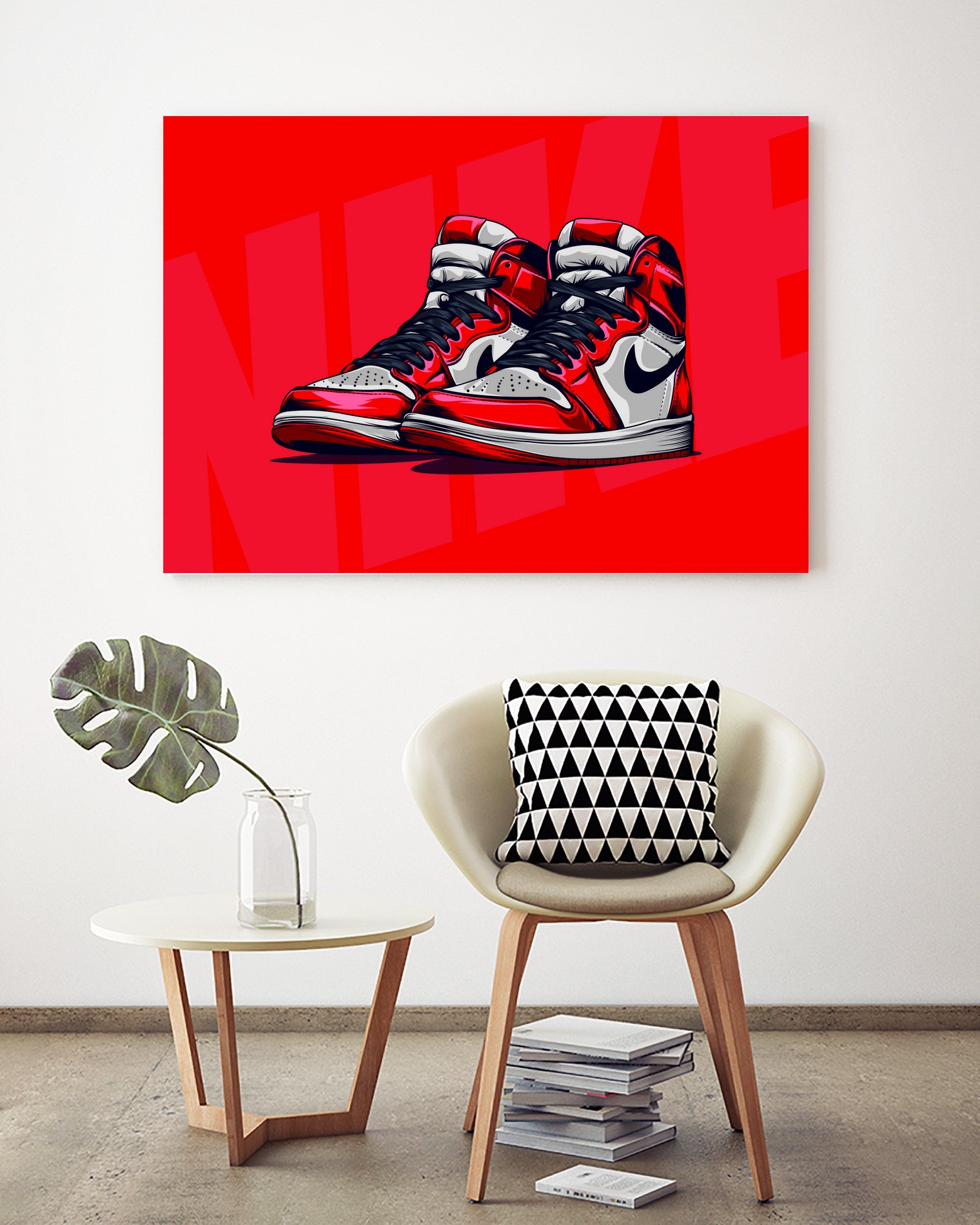 Nike Air jordan 1 by mfr work on GIANT ART - red vector illustration