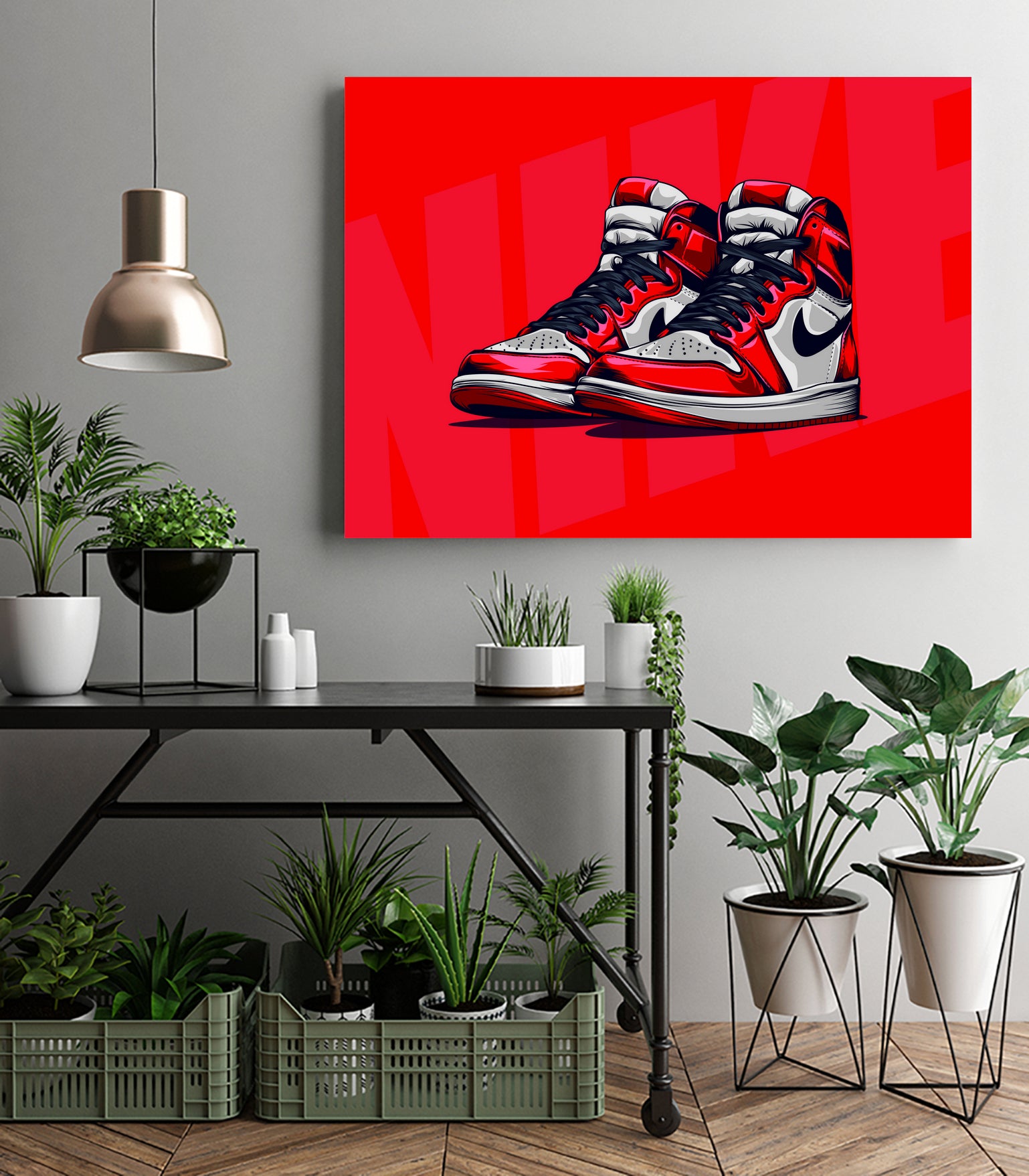 Nike Air jordan 1 by mfr work on GIANT ART - red vector illustration
