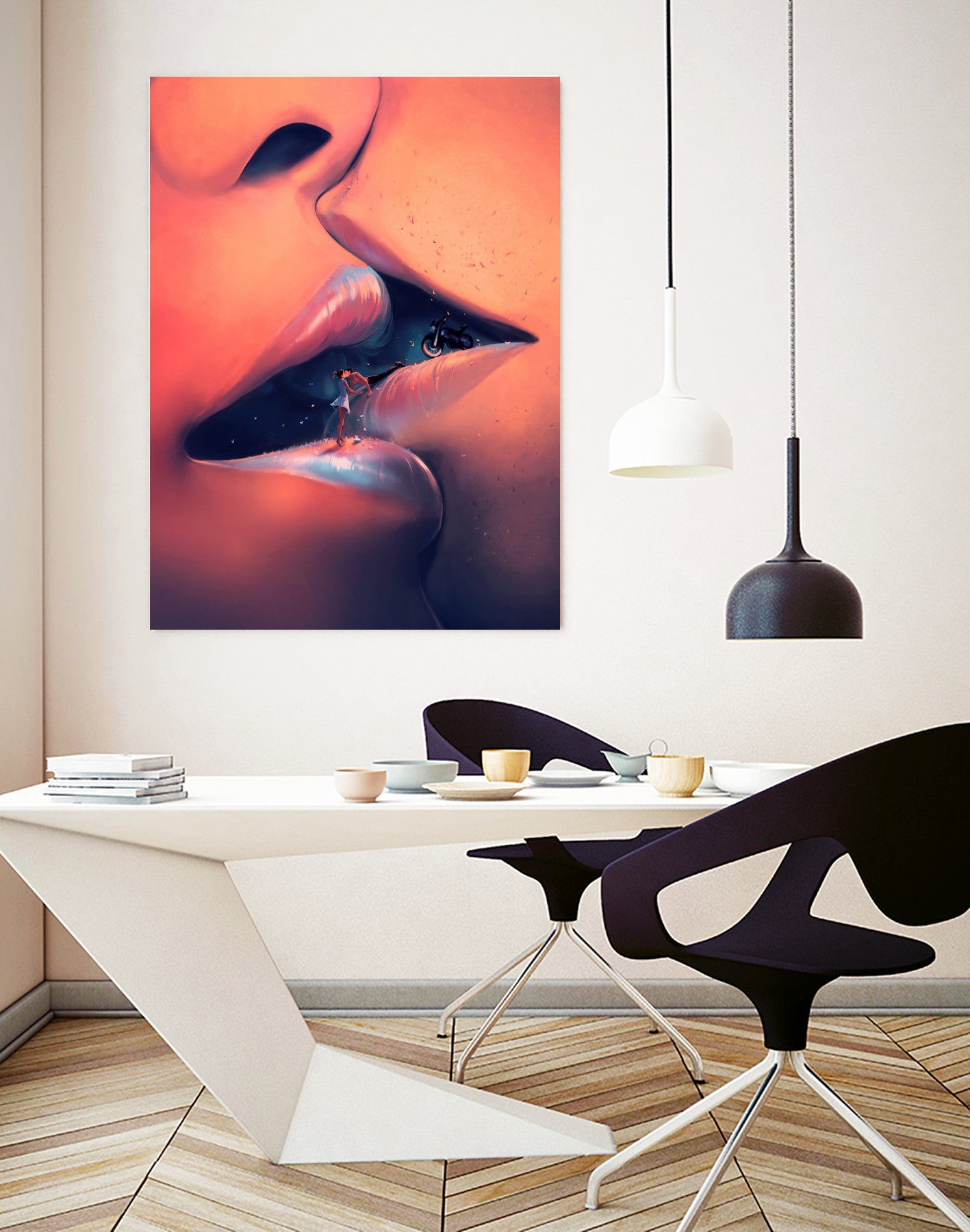 Meet me halfway by Cyril Rolando on GIANT ART - orange digital painting