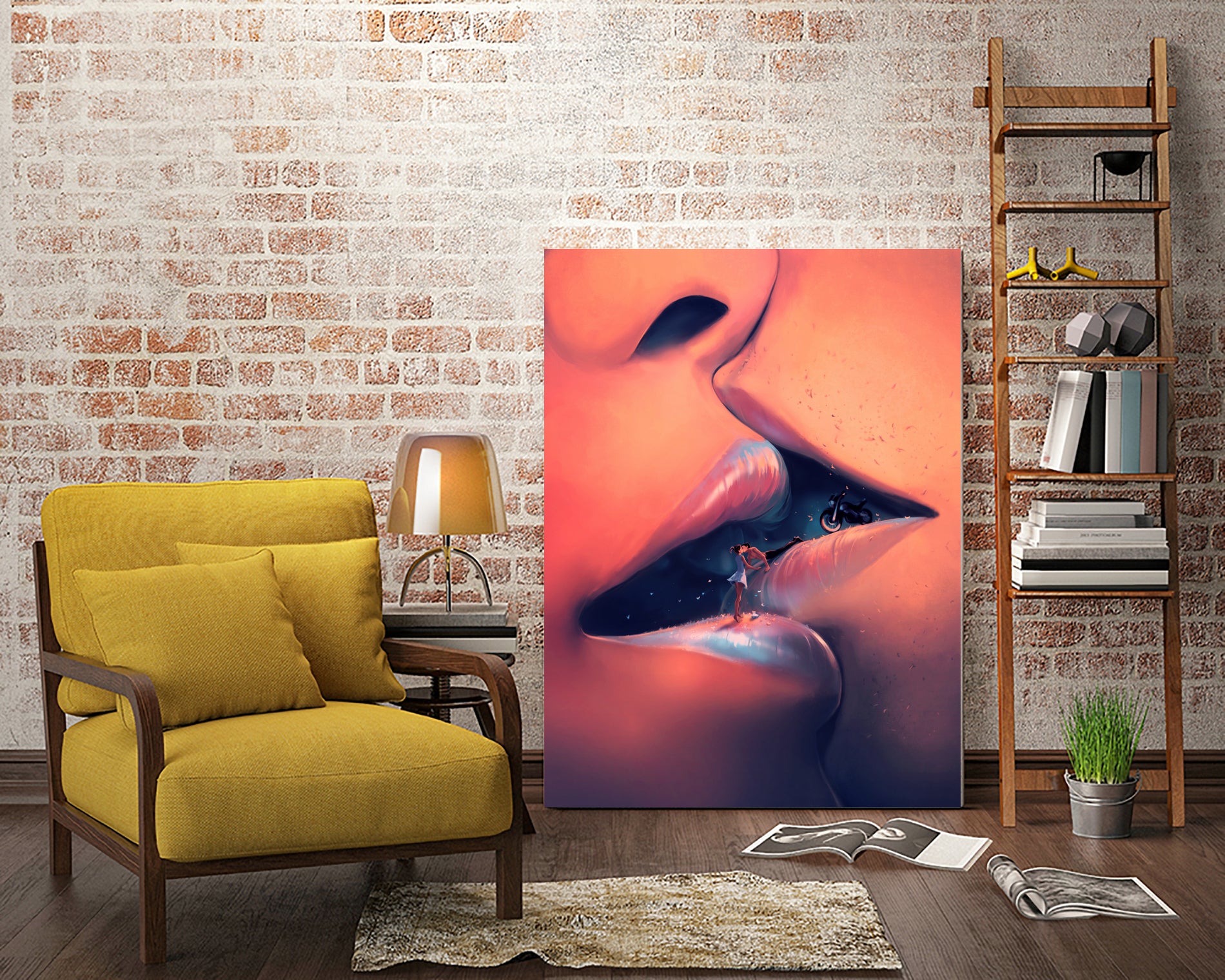 Meet me halfway by Cyril Rolando on GIANT ART - orange digital painting