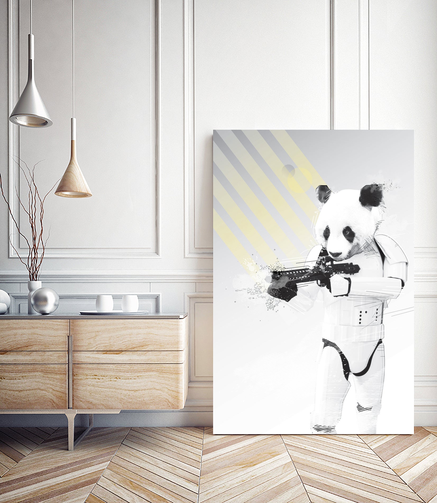 Stormtrooper Panda by Koen Cheung Mok on GIANT ART - white digital drawing