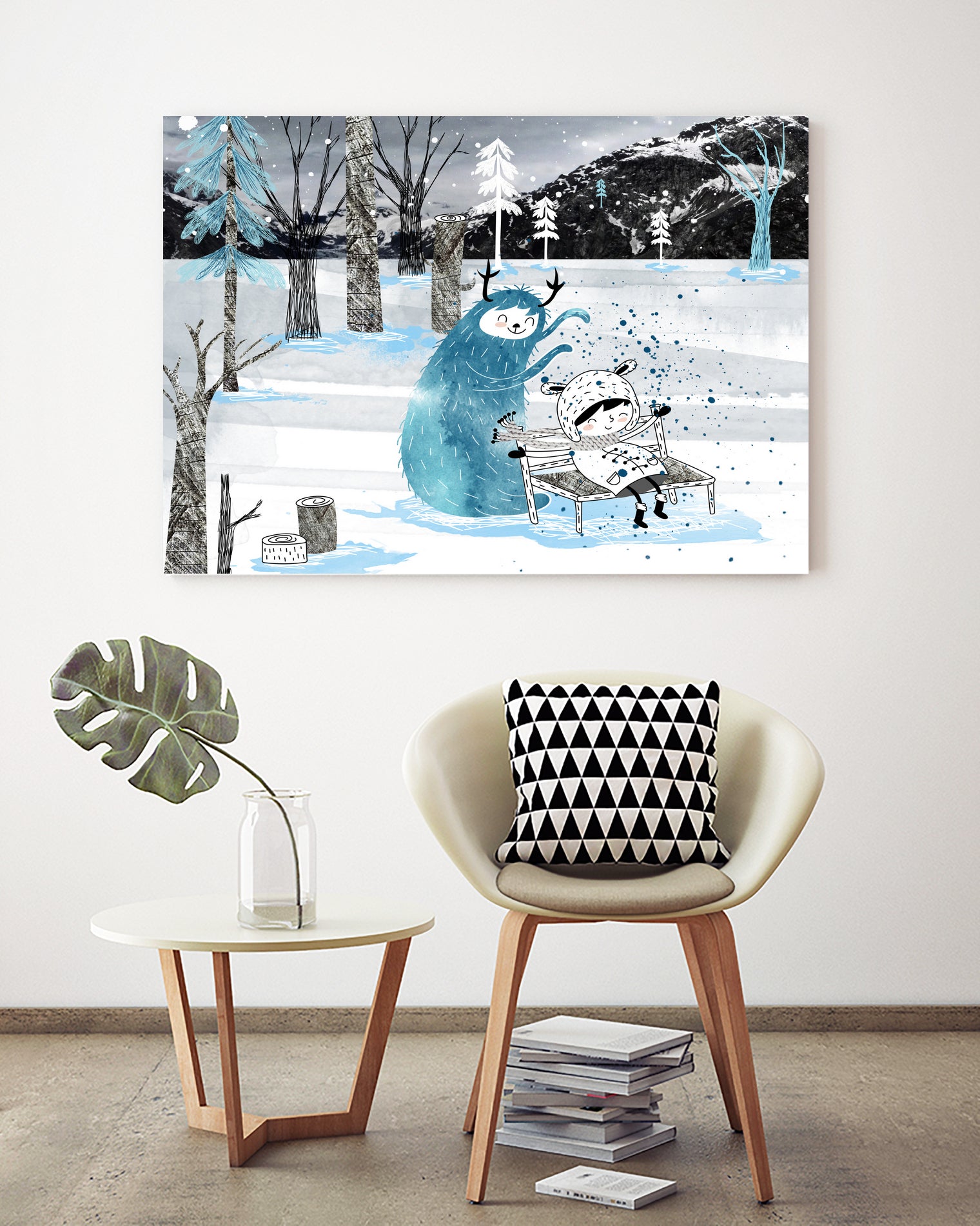 Snow Monster by Holly Hatam on GIANT ART - blue digital painting