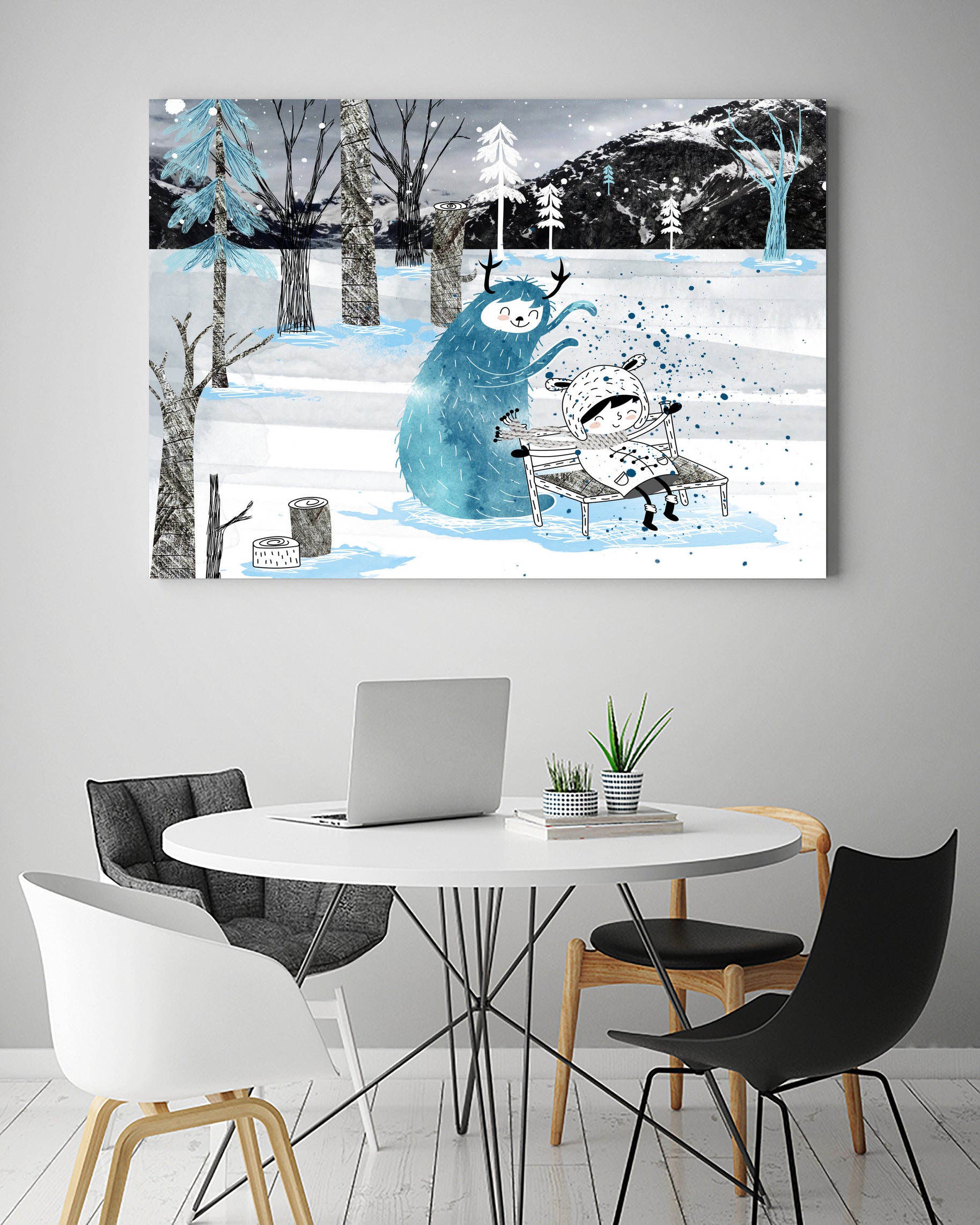 Snow Monster by Holly Hatam on GIANT ART - blue digital painting