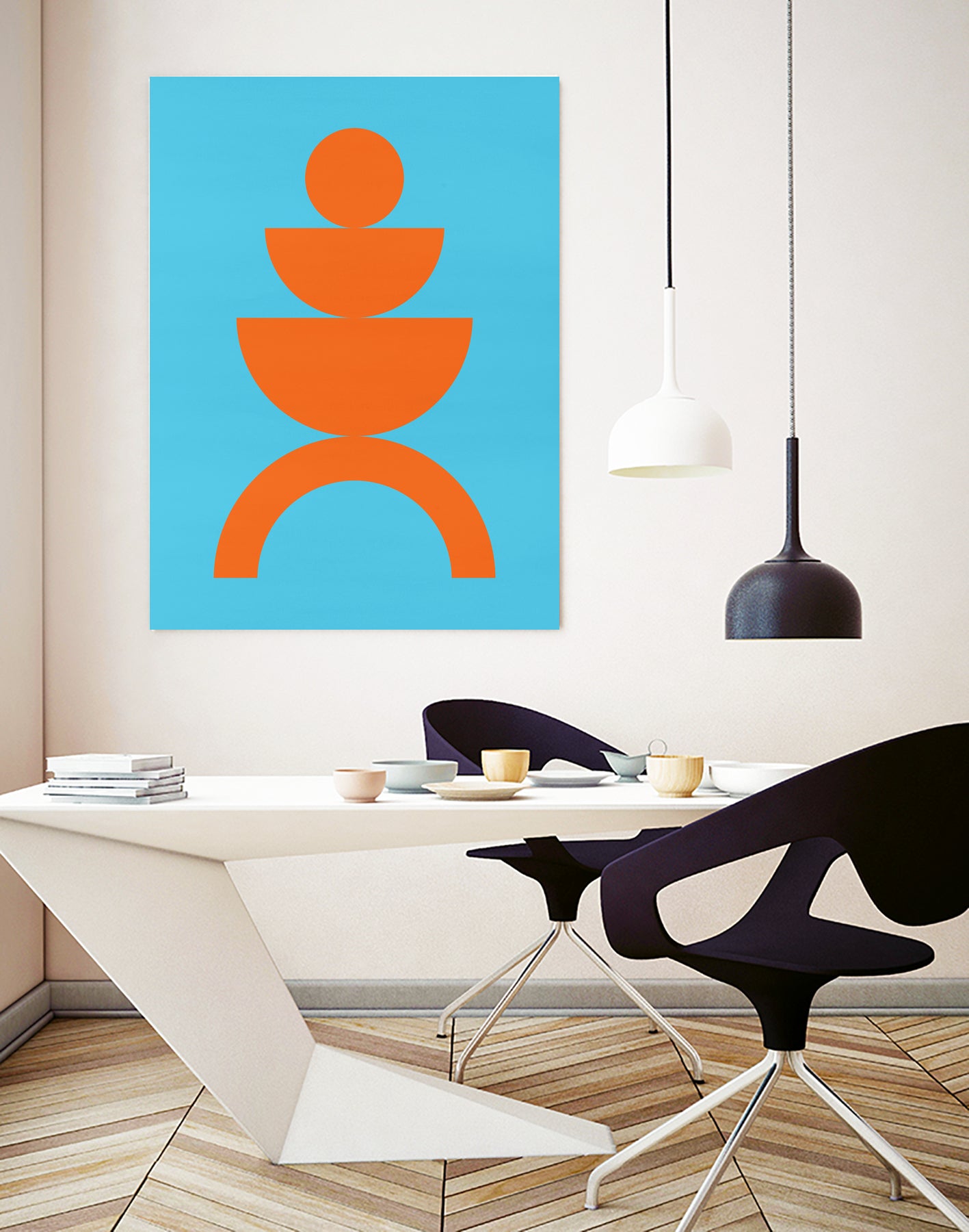 Vibrant shapes B by Vitor Costa on GIANT ART - orange digital painting