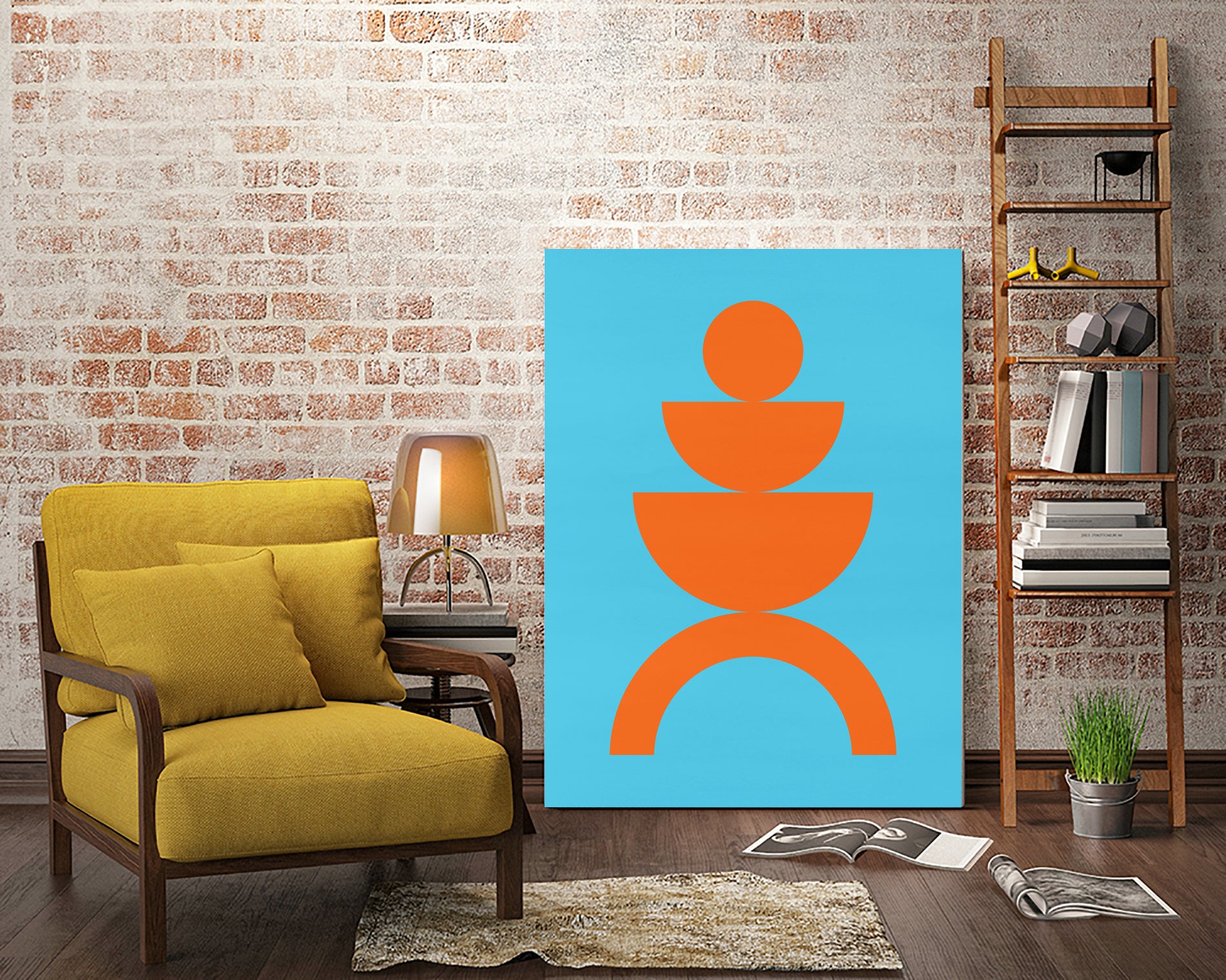 Vibrant shapes B by Vitor Costa on GIANT ART - orange digital painting