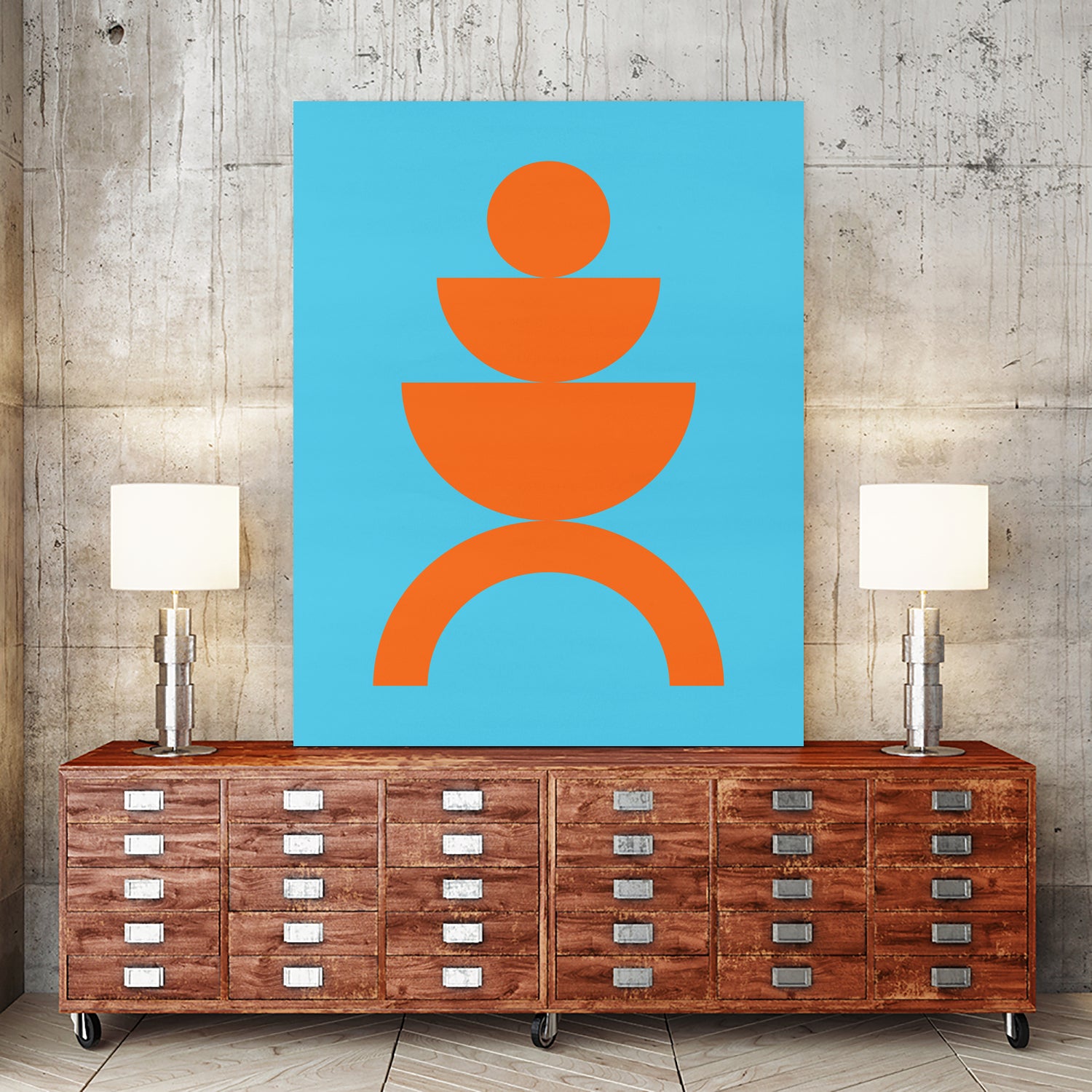 Vibrant shapes B by Vitor Costa on GIANT ART - orange digital painting